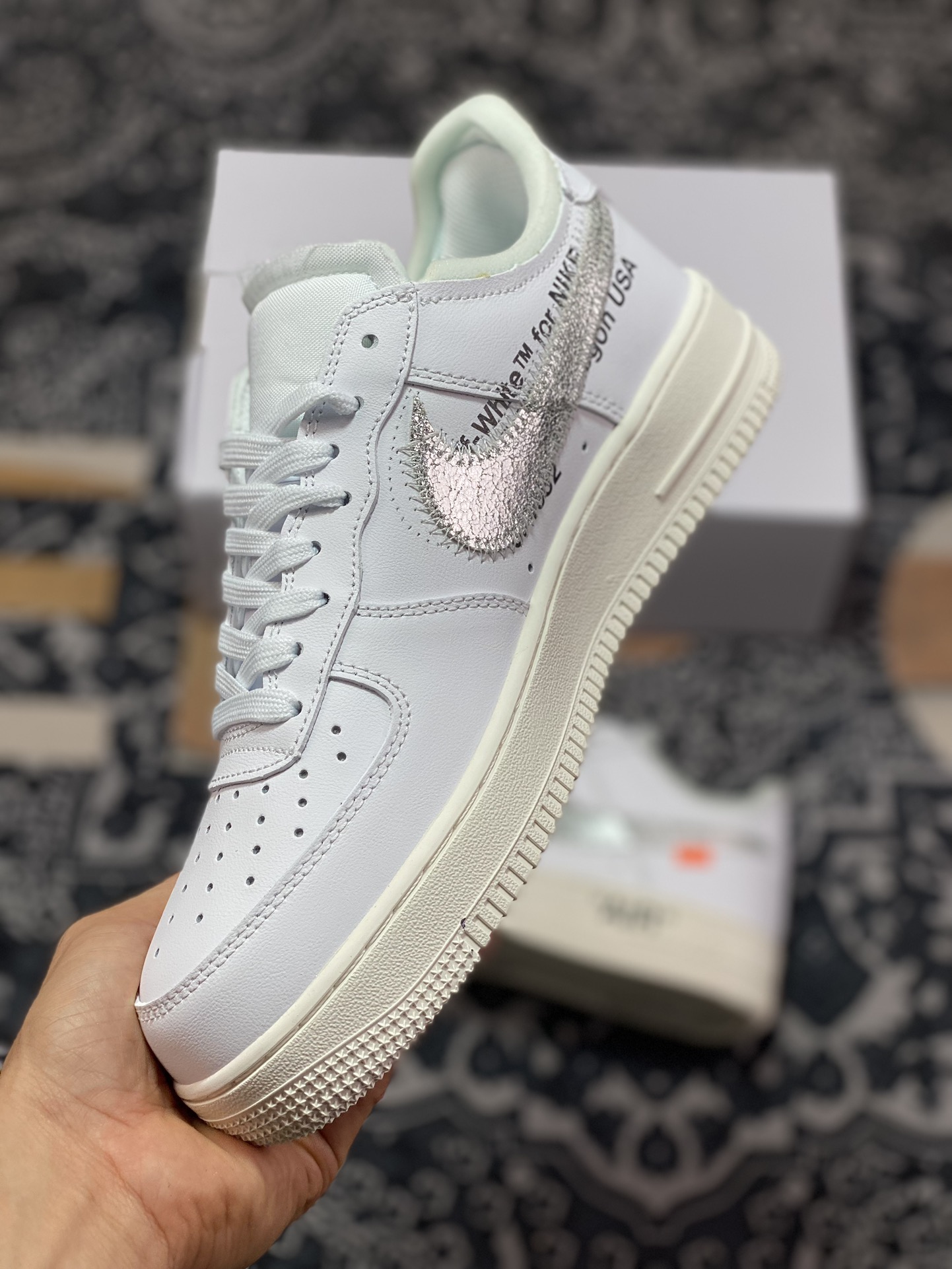 220 Off-White x Nike Air Force 1’07 Low"White AF100"空军一号板鞋“OW白银钩”AO4297-100