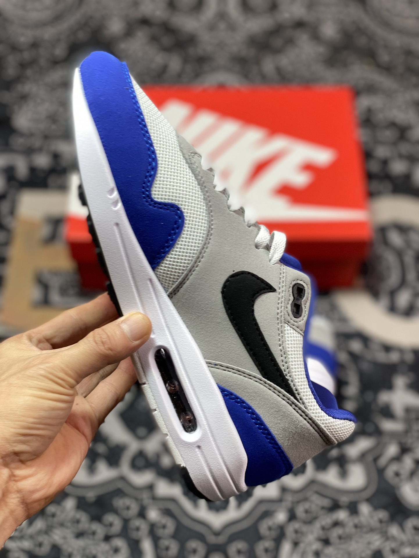 220 Nike  Air Max 1 白黑蓝 FD9082-100