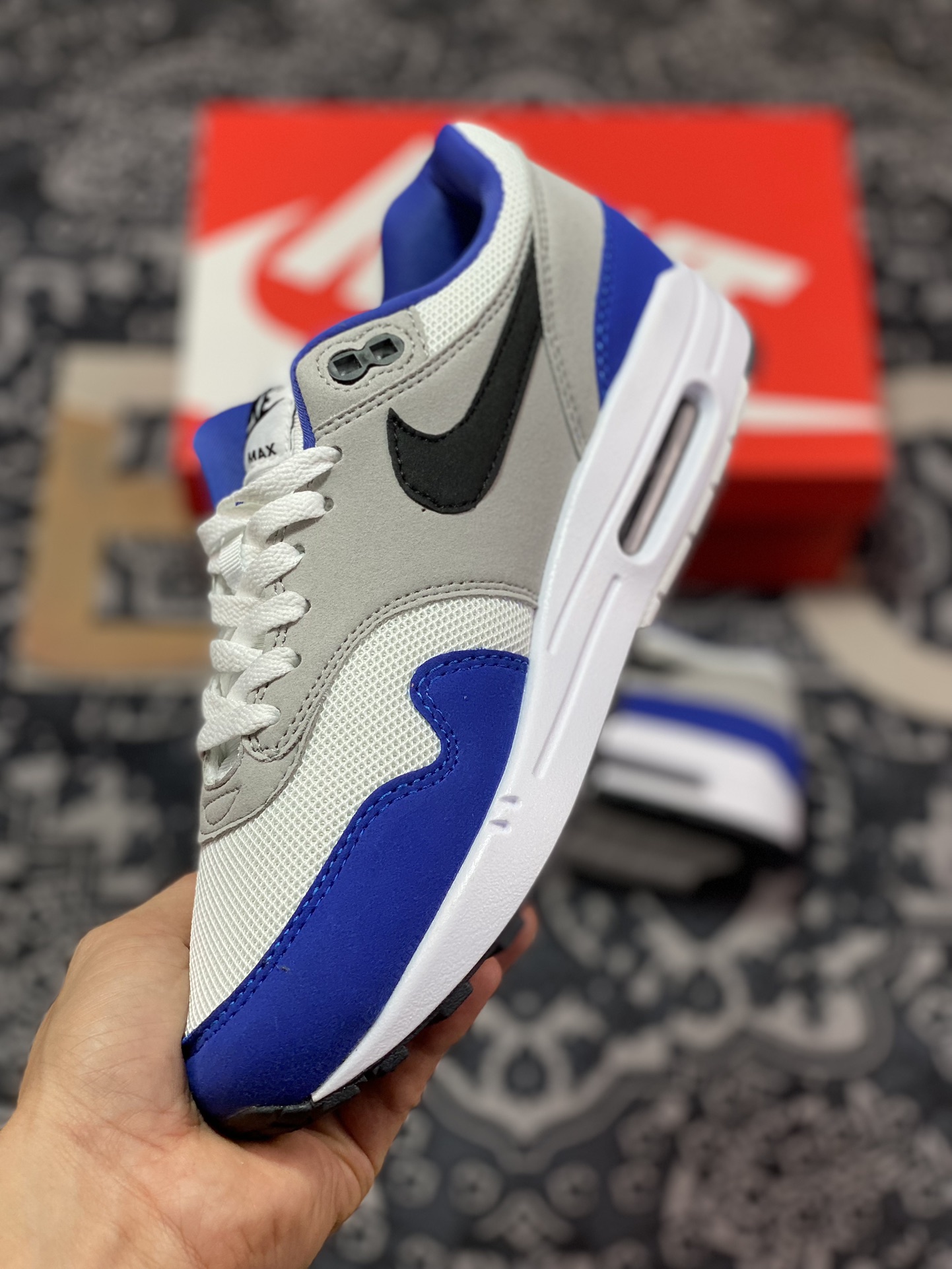 220 Nike  Air Max 1 白黑蓝 FD9082-100