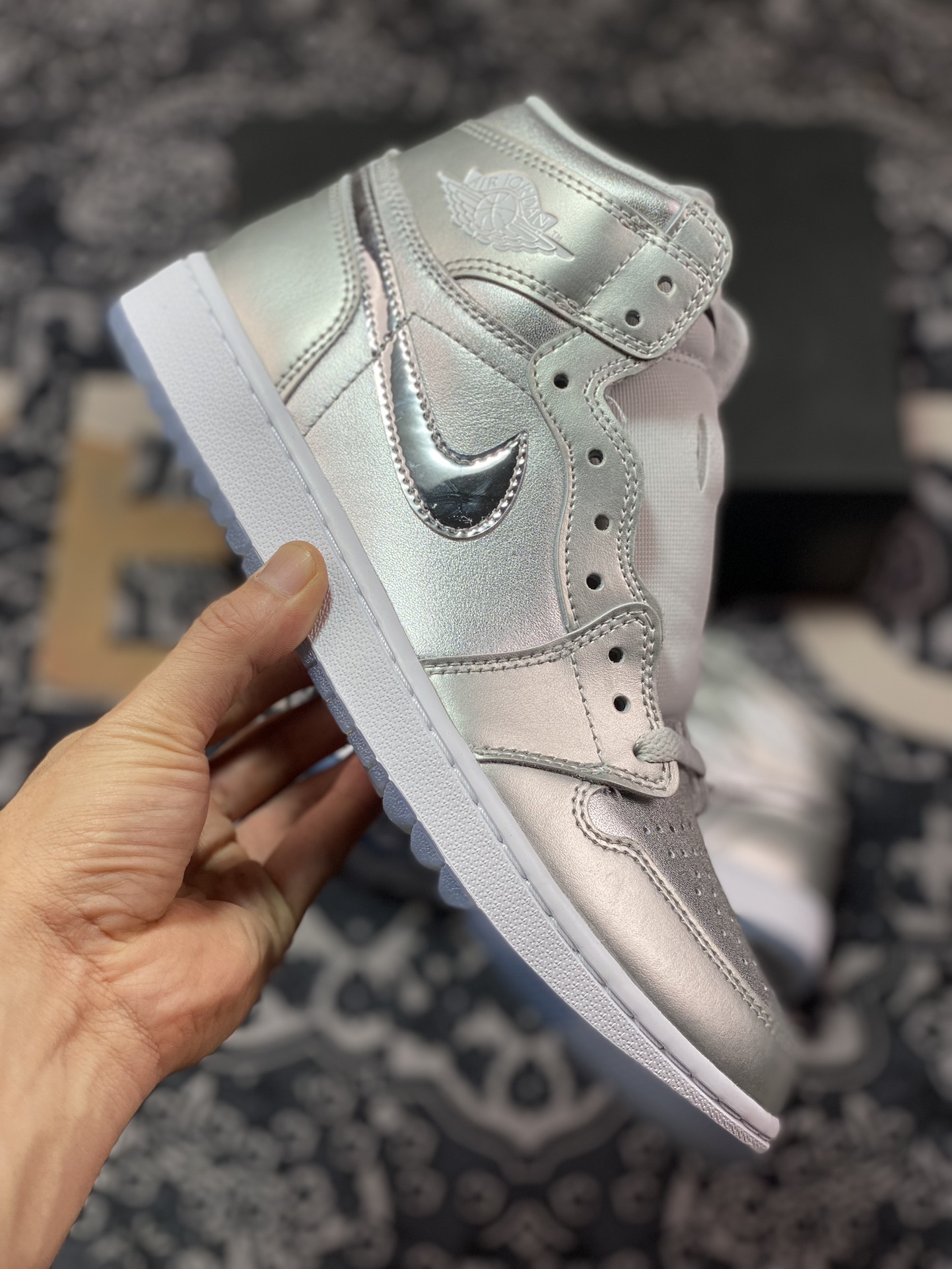 280 Air Jordan 1 High Golf AJ1 乔1高尔夫联名 白银 高帮篮球鞋 FD6815-001