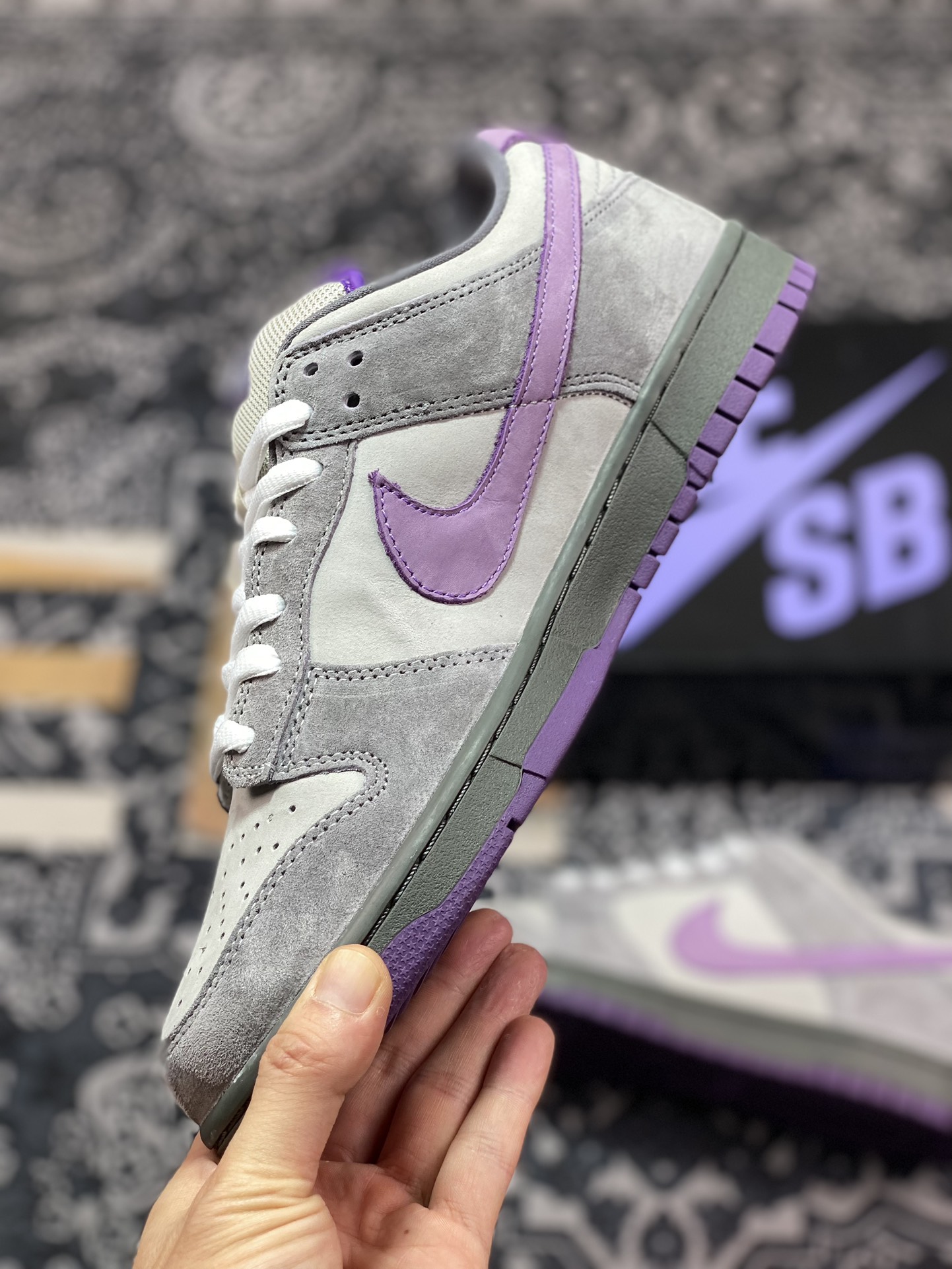 380 优选 原装级别NK Dunk SB Low Purple Pigeon 灰紫鸽子 304292-051