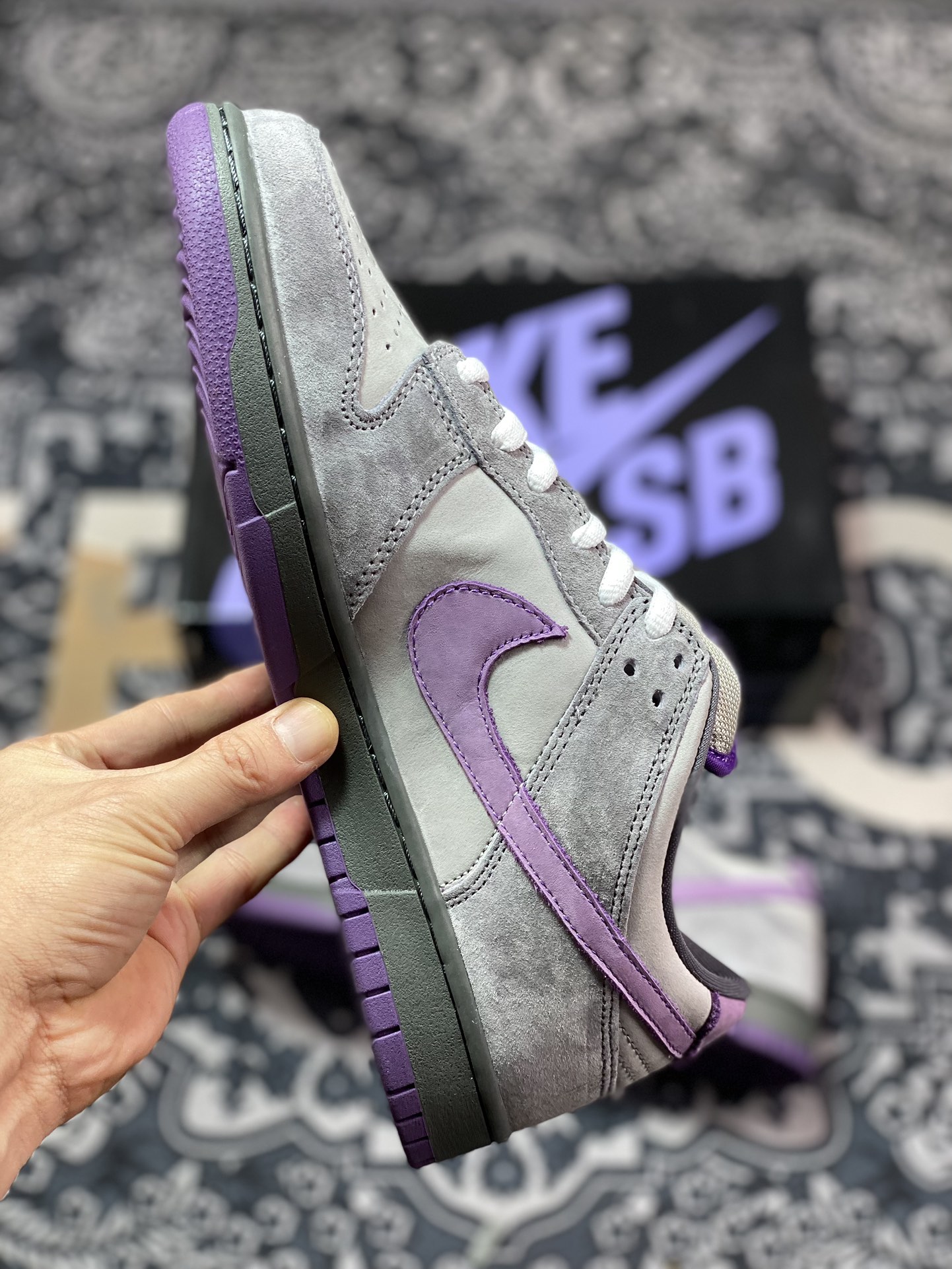 380 优选 原装级别NK Dunk SB Low Purple Pigeon 灰紫鸽子 304292-051