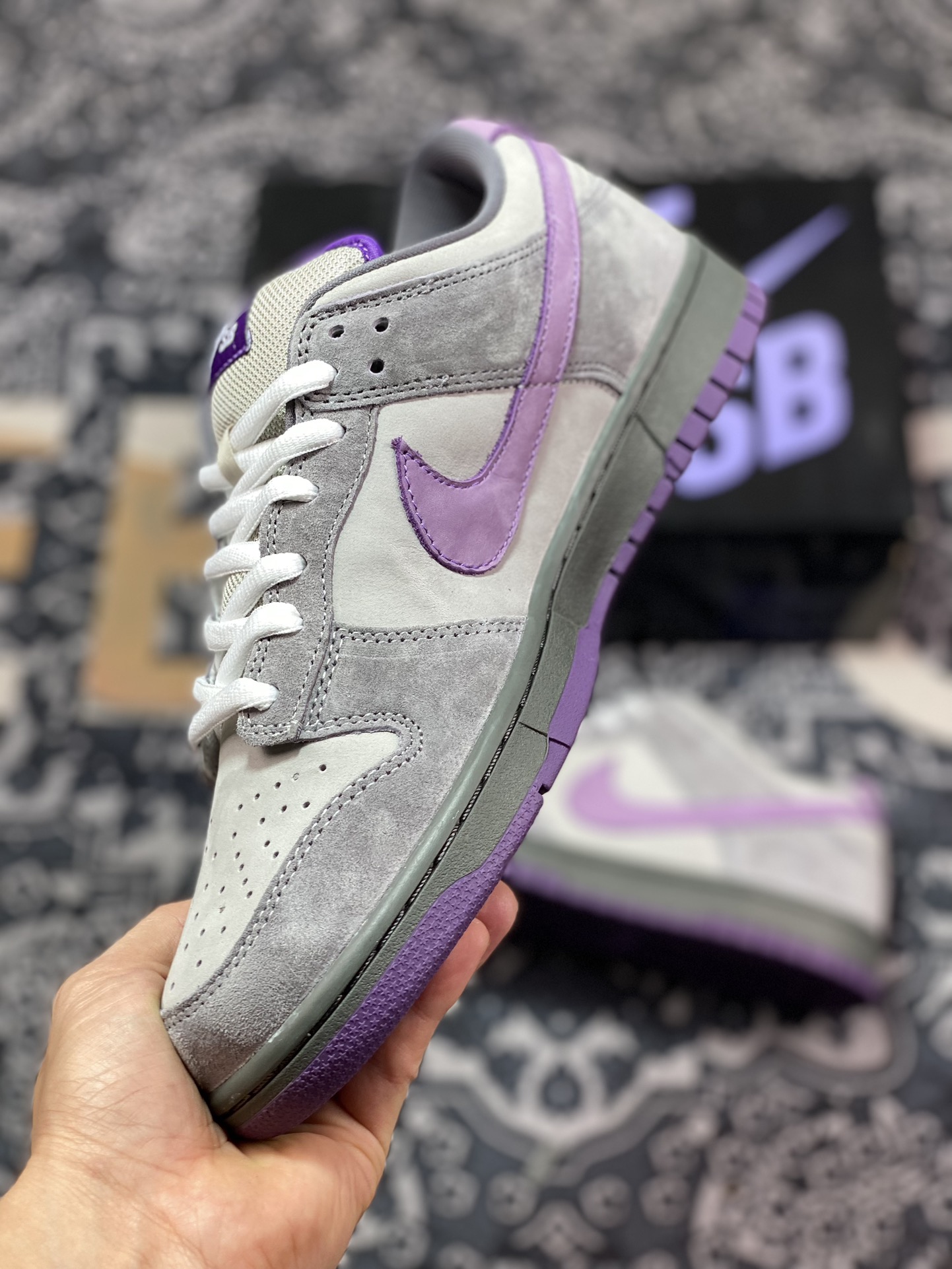 380 优选 原装级别NK Dunk SB Low Purple Pigeon 灰紫鸽子 304292-051