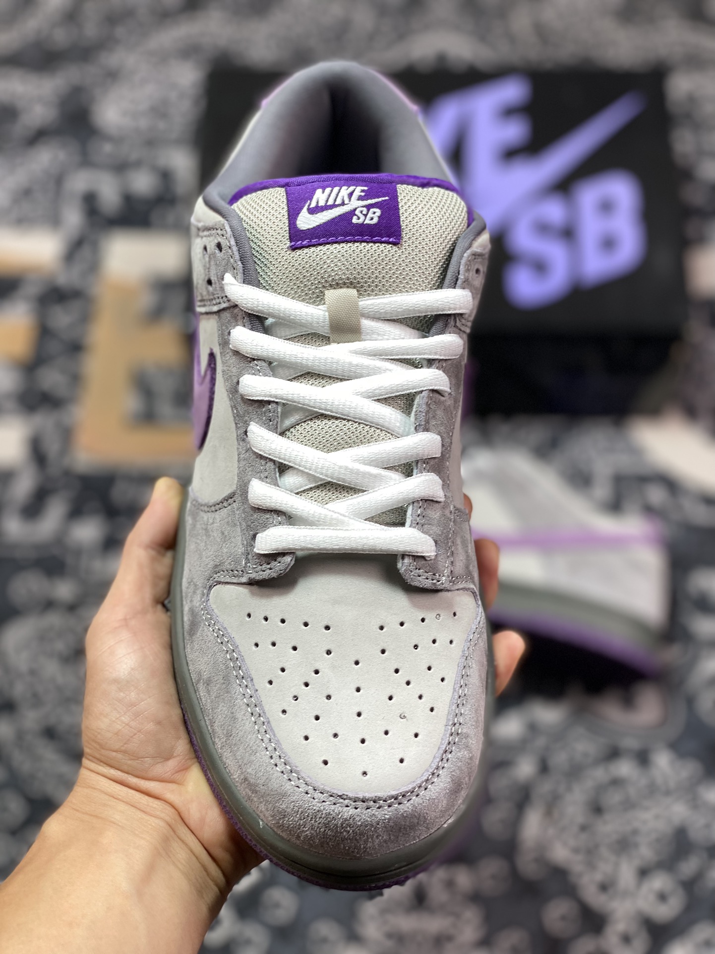 380 优选 原装级别NK Dunk SB Low Purple Pigeon 灰紫鸽子 304292-051