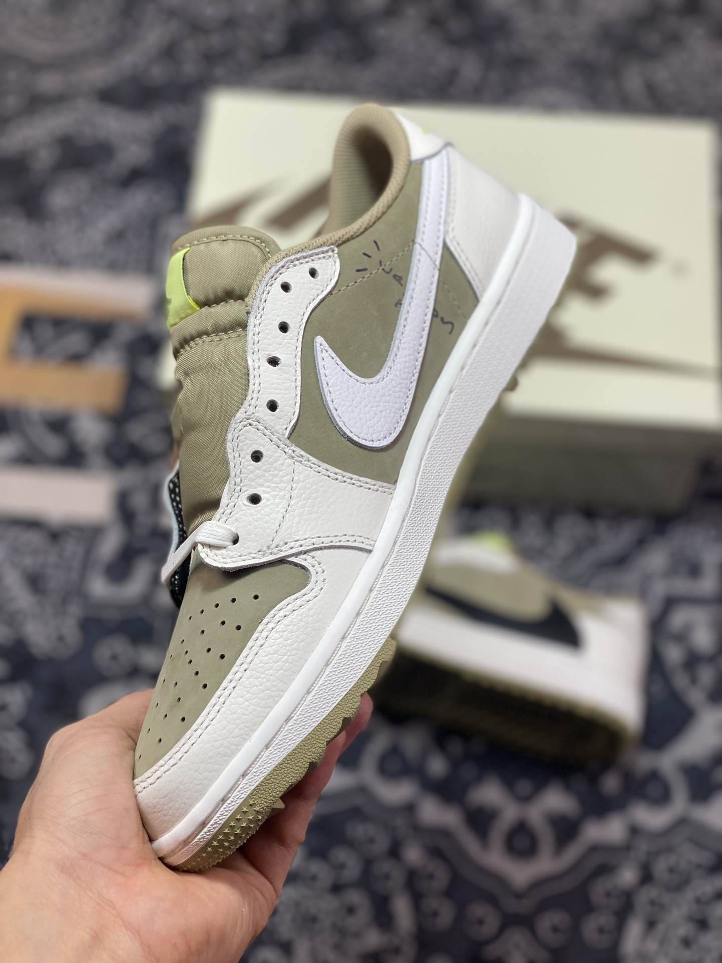 460 优选 市售天花板 纯原混卖版本Travis Scott x Air Jordan 1 Low Golf高尔夫棕白倒钩低帮 FZ3124-200