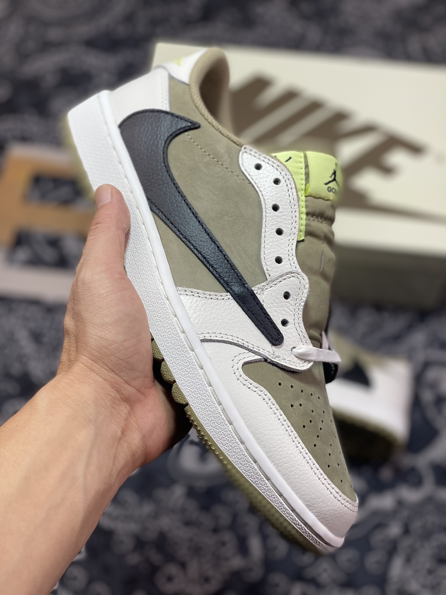 460 优选 市售天花板 纯原混卖版本Travis Scott x Air Jordan 1 Low Golf高尔夫棕白倒钩低帮 FZ3124-200