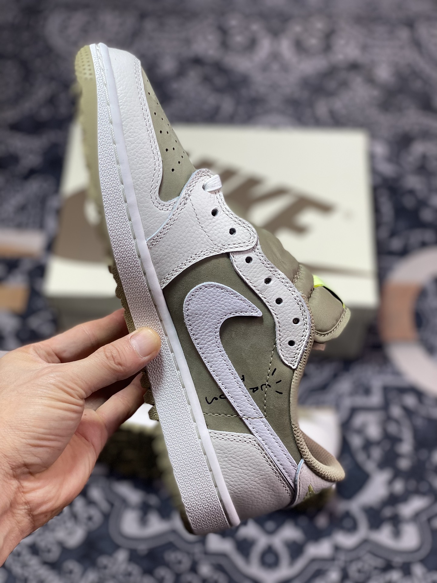 460 优选 市售天花板 纯原混卖版本Travis Scott x Air Jordan 1 Low Golf高尔夫棕白倒钩低帮 FZ3124-200