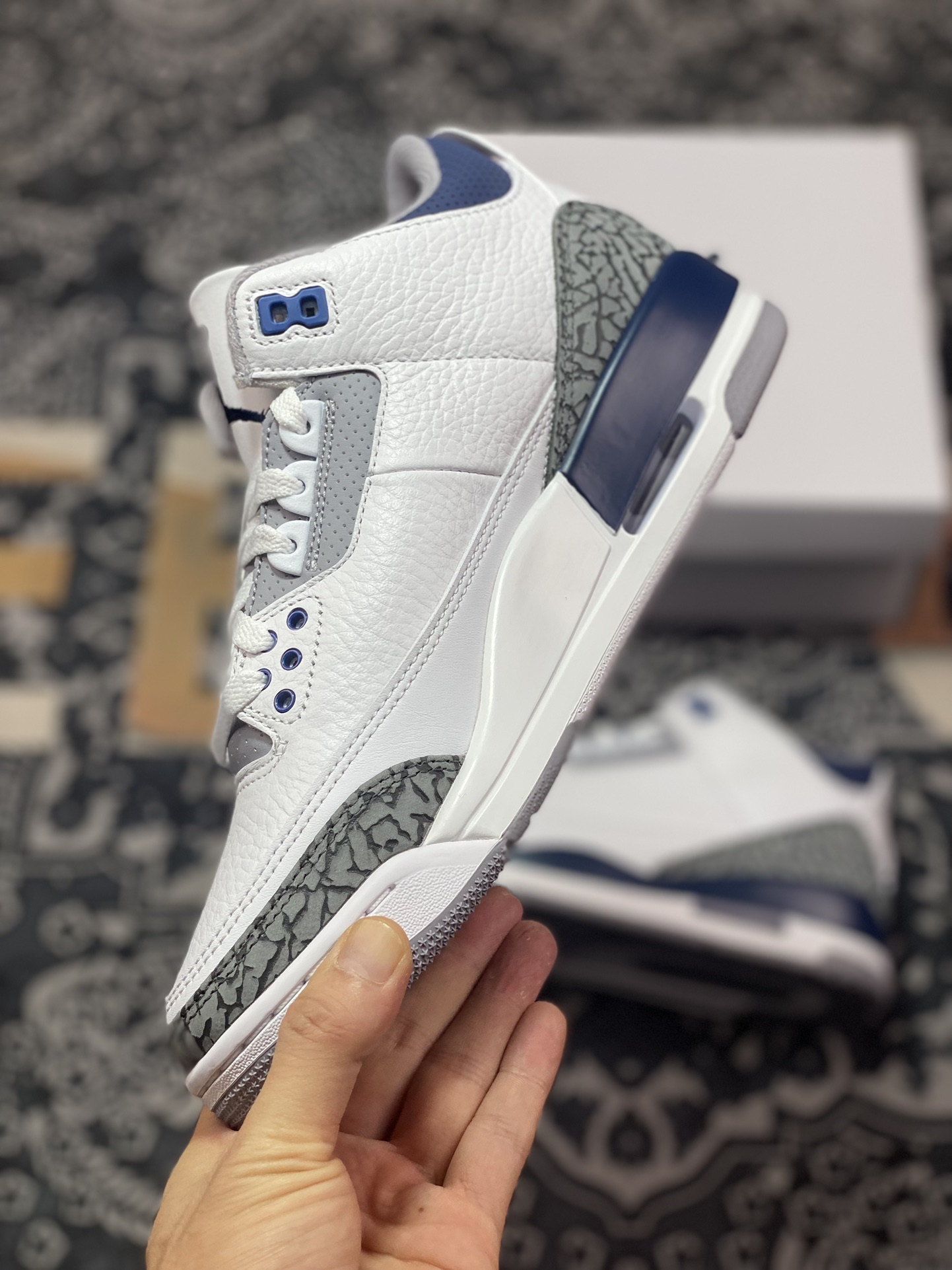 450 优选 Air Jordan 3 Retro 白蓝 CT8532-140 潮流复古篮球鞋