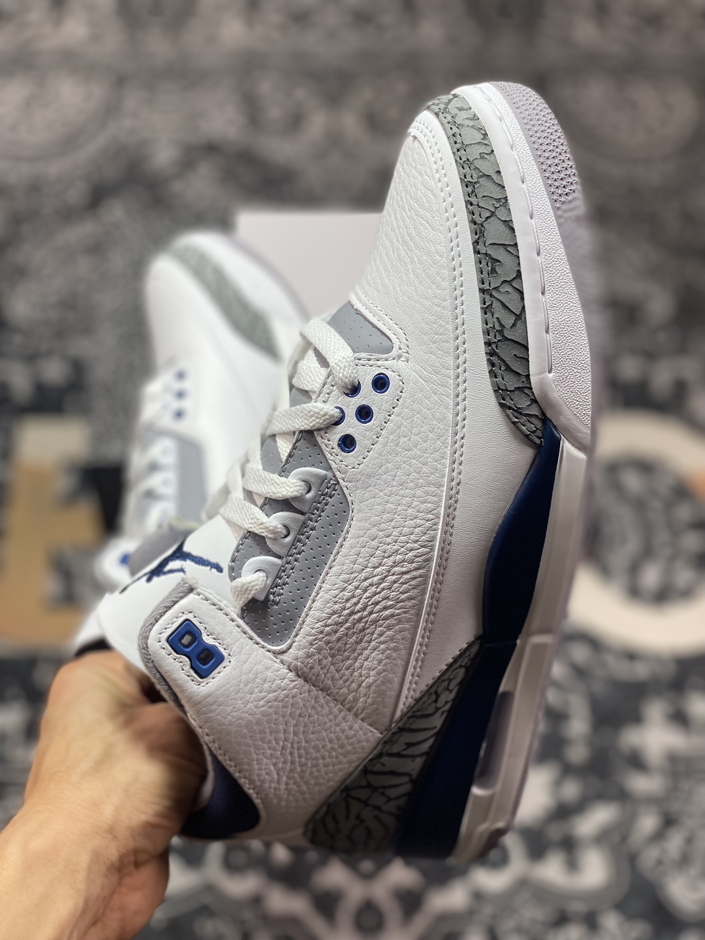 450 优选 Air Jordan 3 Retro 白蓝 CT8532-140 潮流复古篮球鞋