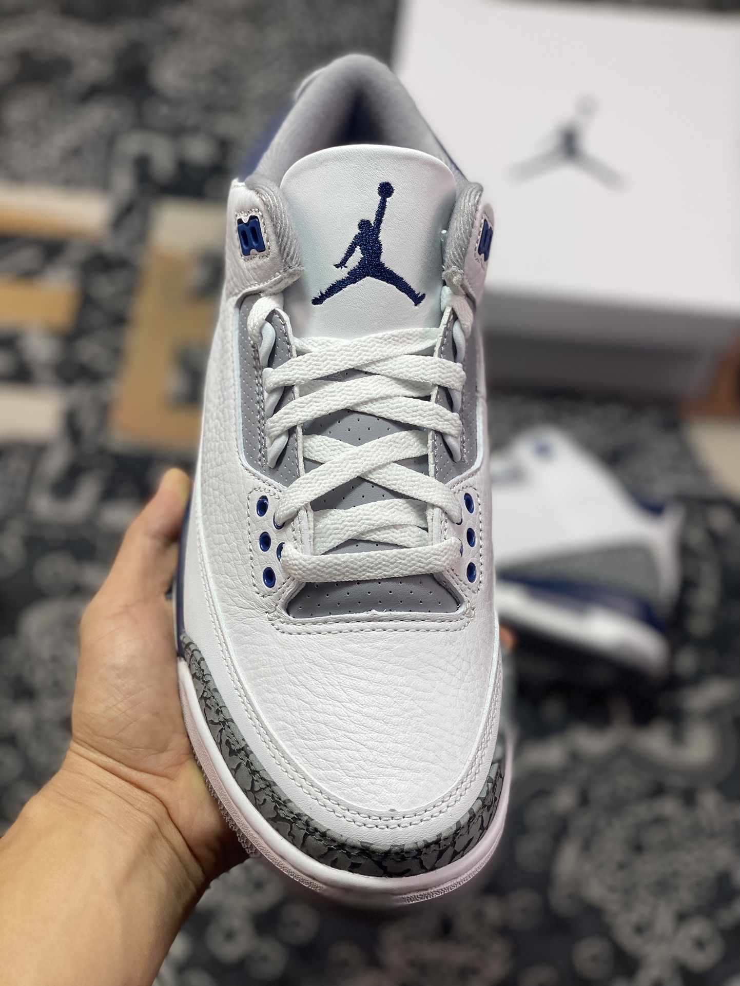 450 优选 Air Jordan 3 Retro 白蓝 CT8532-140 潮流复古篮球鞋