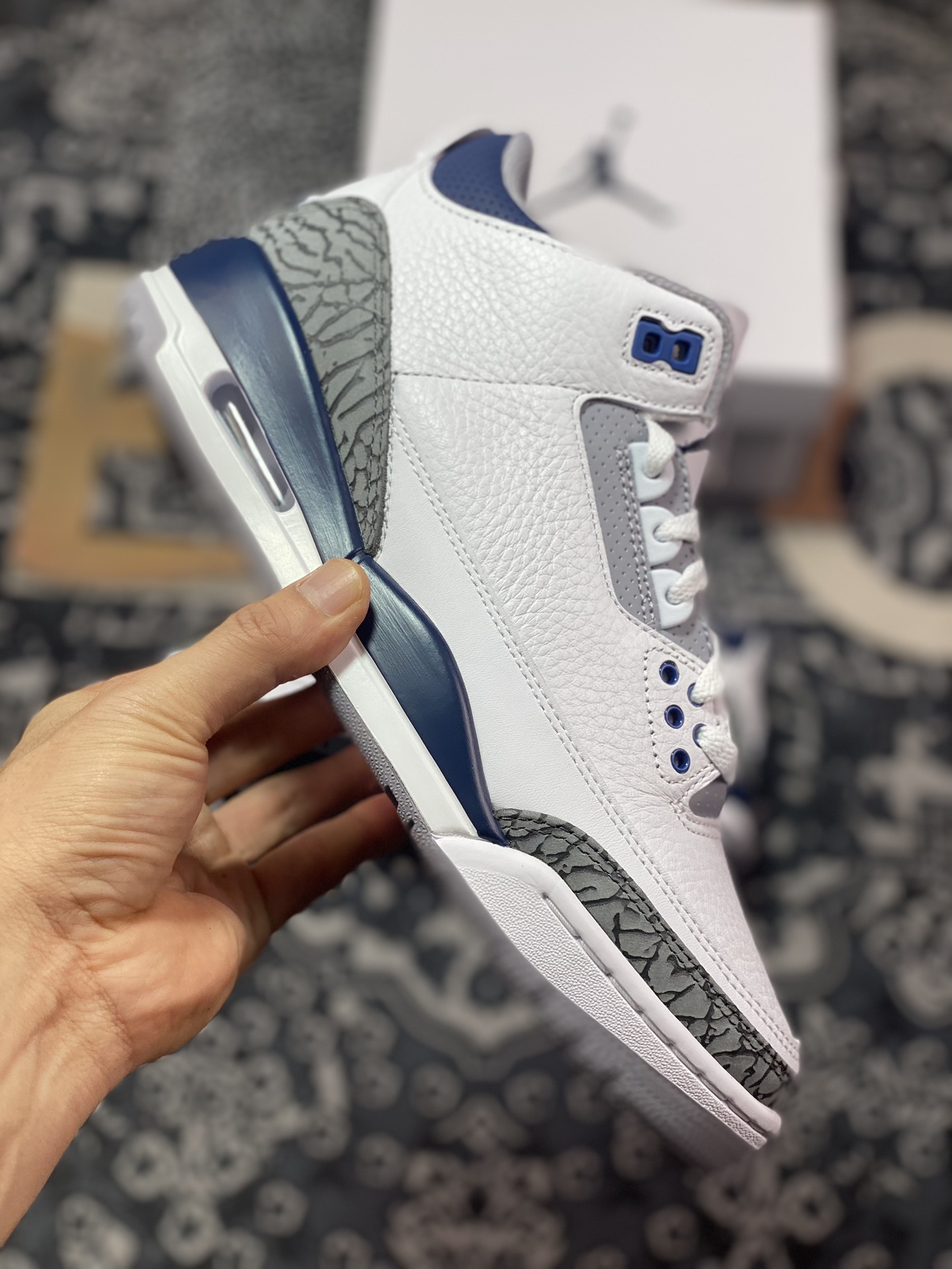 450 优选 Air Jordan 3 Retro 白蓝 CT8532-140 潮流复古篮球鞋