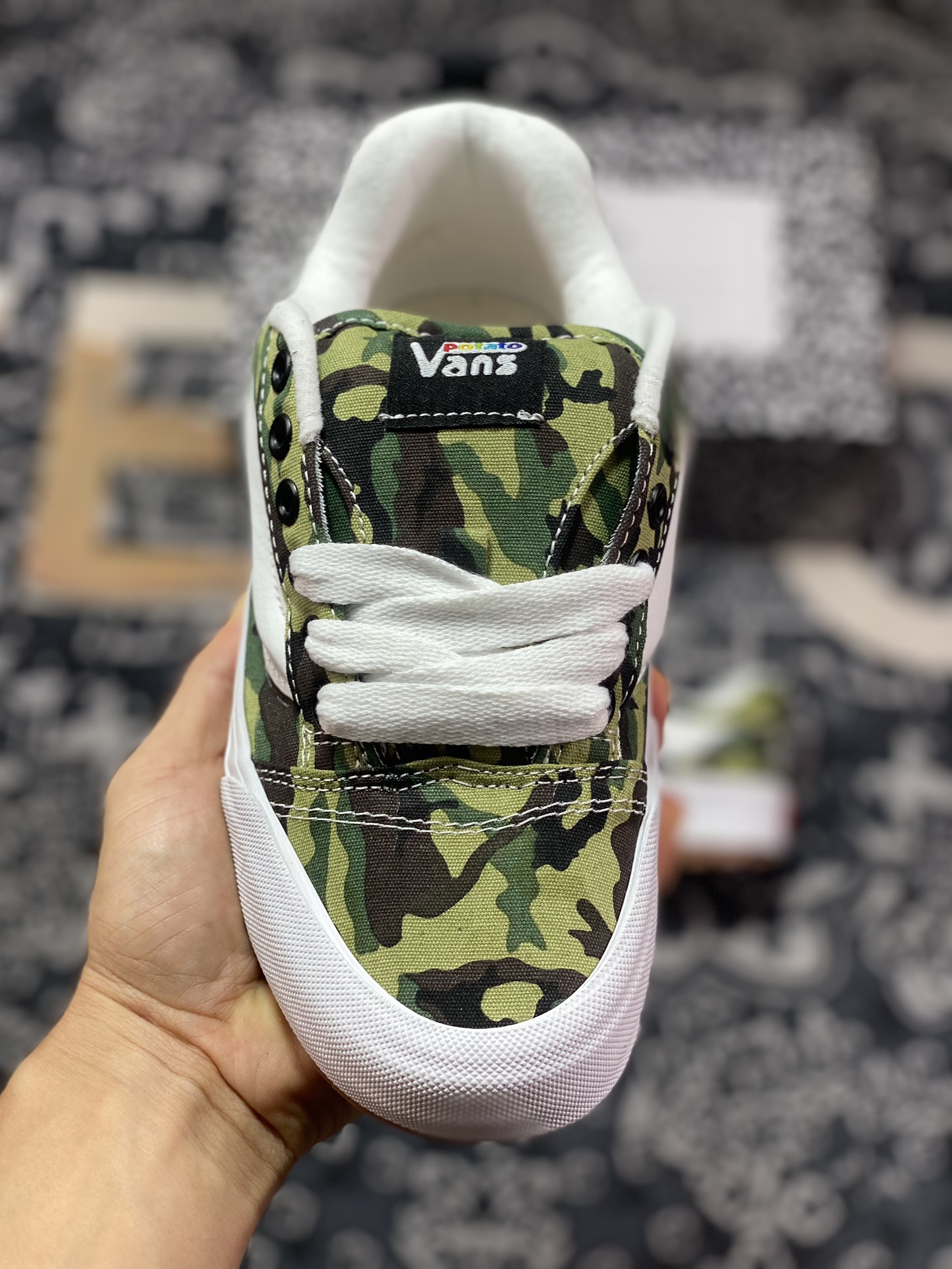 170  独家齿轮大底 VANS x Imran Potato H2023联名款 土豆vans knu skool 立体大Logo迷彩面包鞋