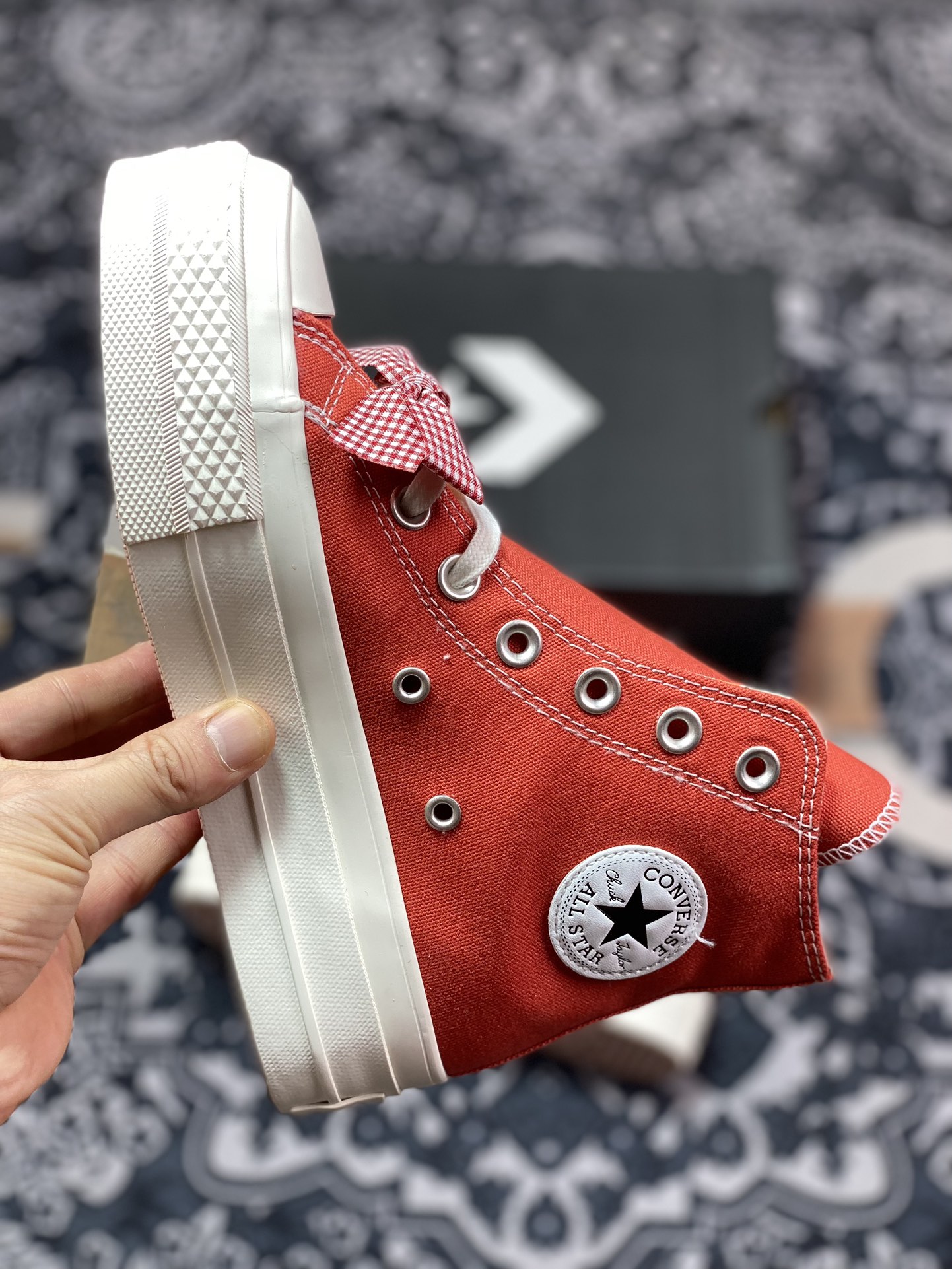 130  Converse Chuck All Star 蝴蝶结 落日橘红色桃子柠檬刺绣