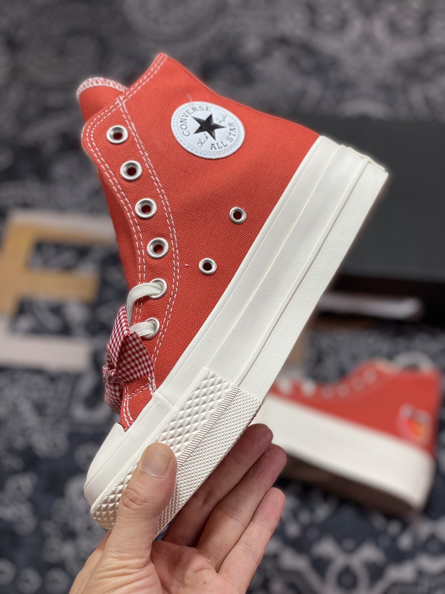 130  Converse Chuck All Star 蝴蝶结 落日橘红色桃子柠檬刺绣