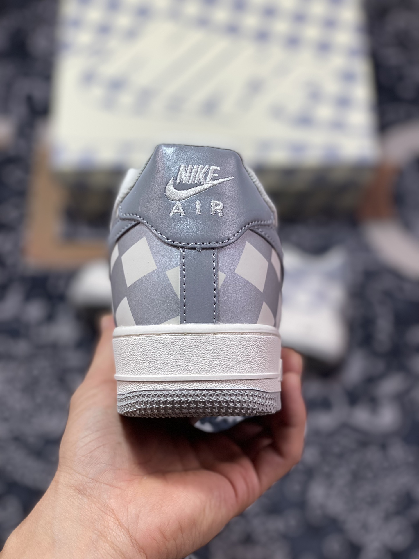 240 Air Force 1'07 Low 米白灰格子 GZ5688-077