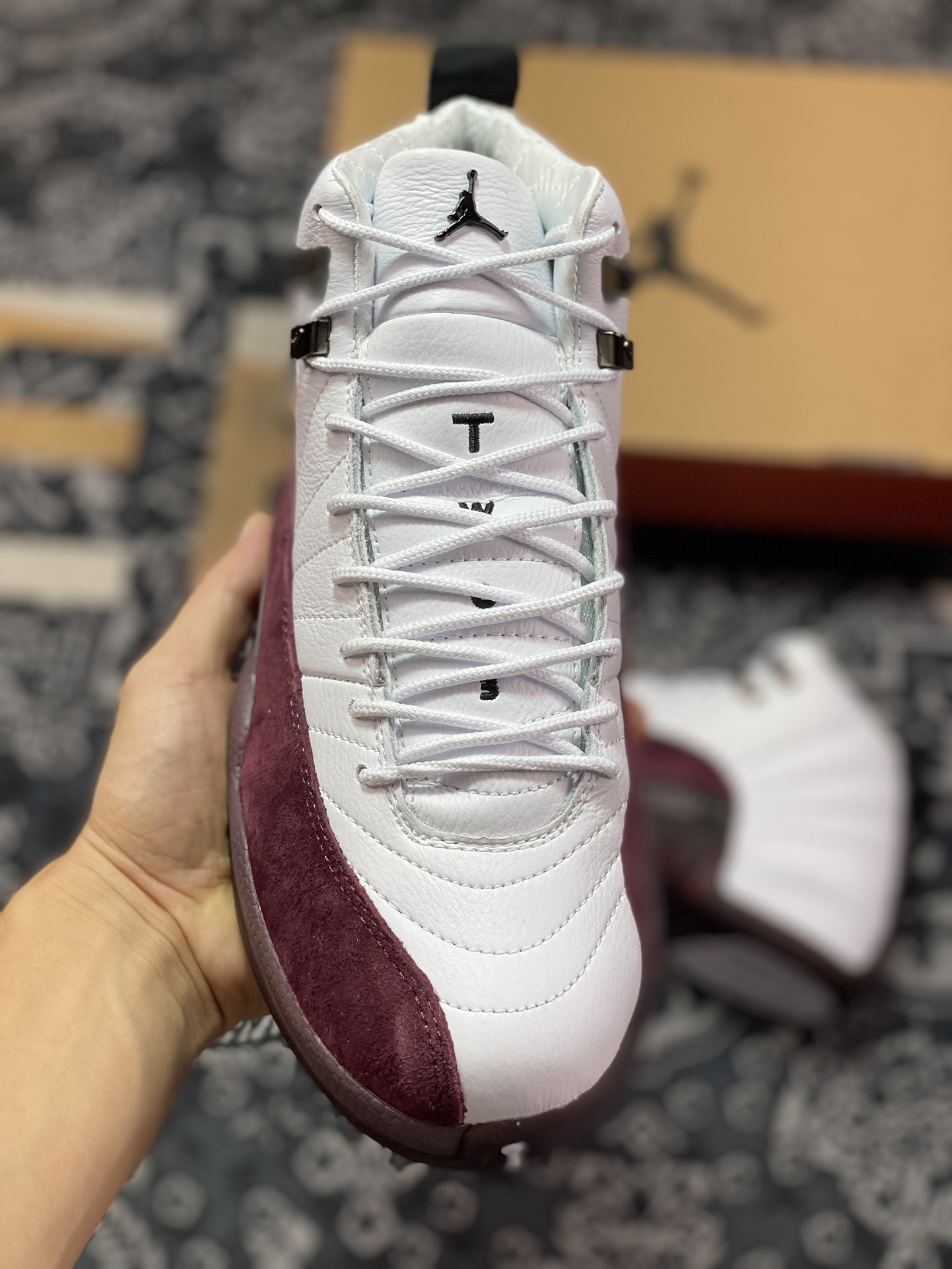 260 Air Jordan 12 x A Ma Maniere "White" 白酒红 AJ12乔12 男子文化篮球鞋 DV6989-100