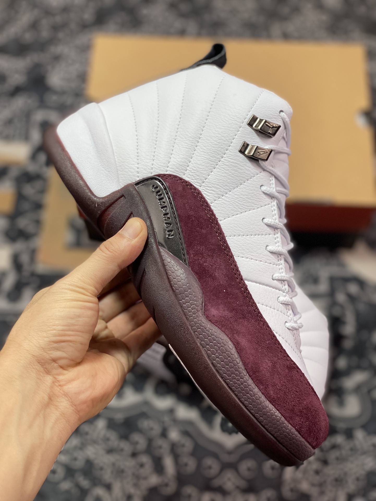 260 Air Jordan 12 x A Ma Maniere "White" 白酒红 AJ12乔12 男子文化篮球鞋 DV6989-100