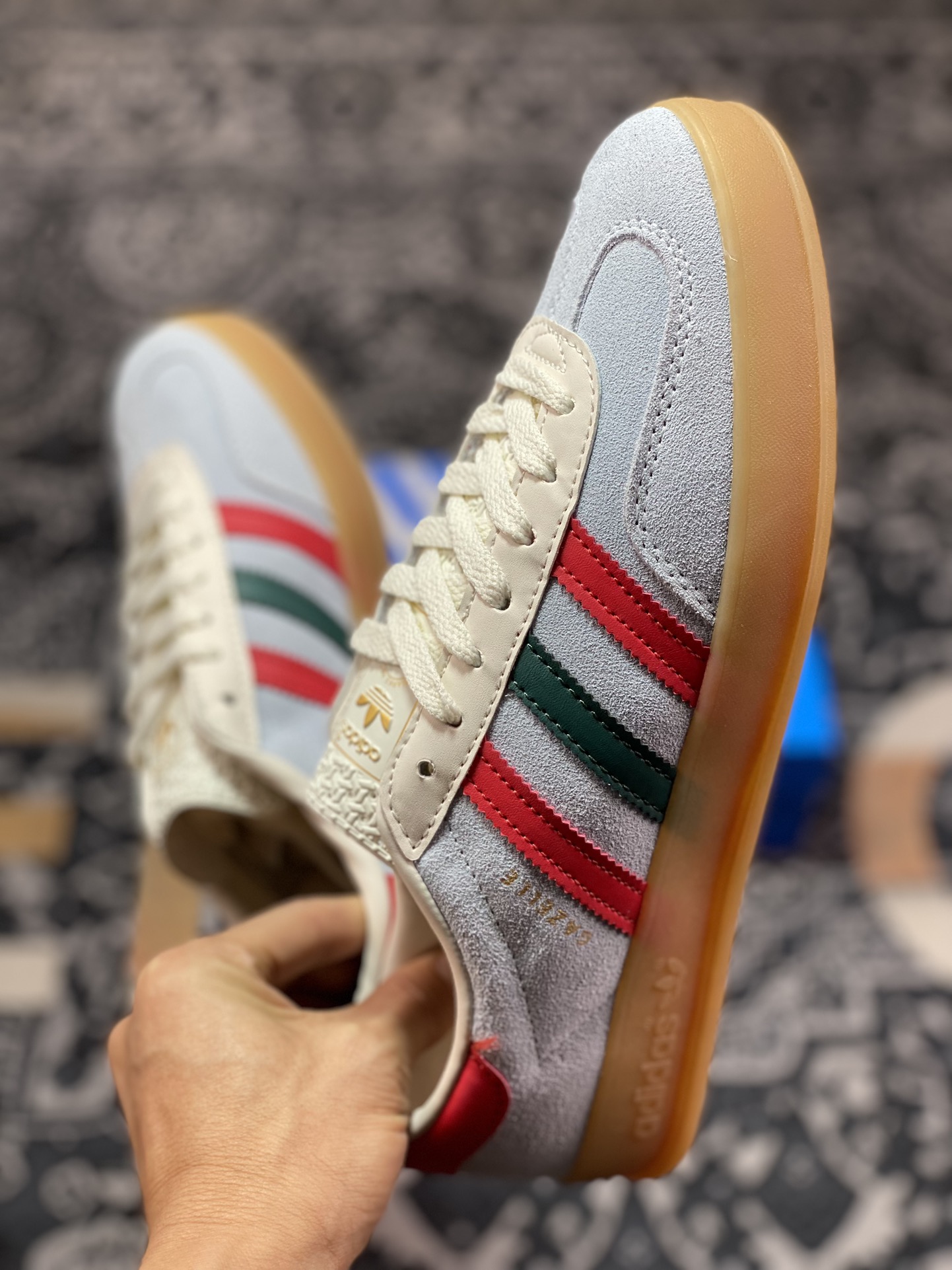 150 Adidas   Originals Gazelle Indoor 浅紫白三叶草复古休闲运动板鞋 IG4994