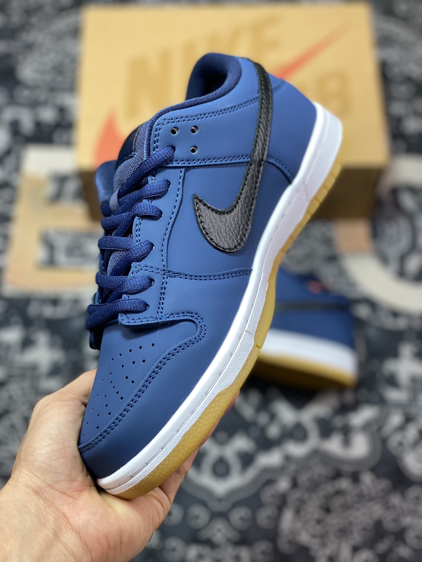 Nike Dunk SB Low Pro Iso ”Navy Gum” Navy Blue Raw Rubber Low-top Casual Sports Shoes CW7463-401