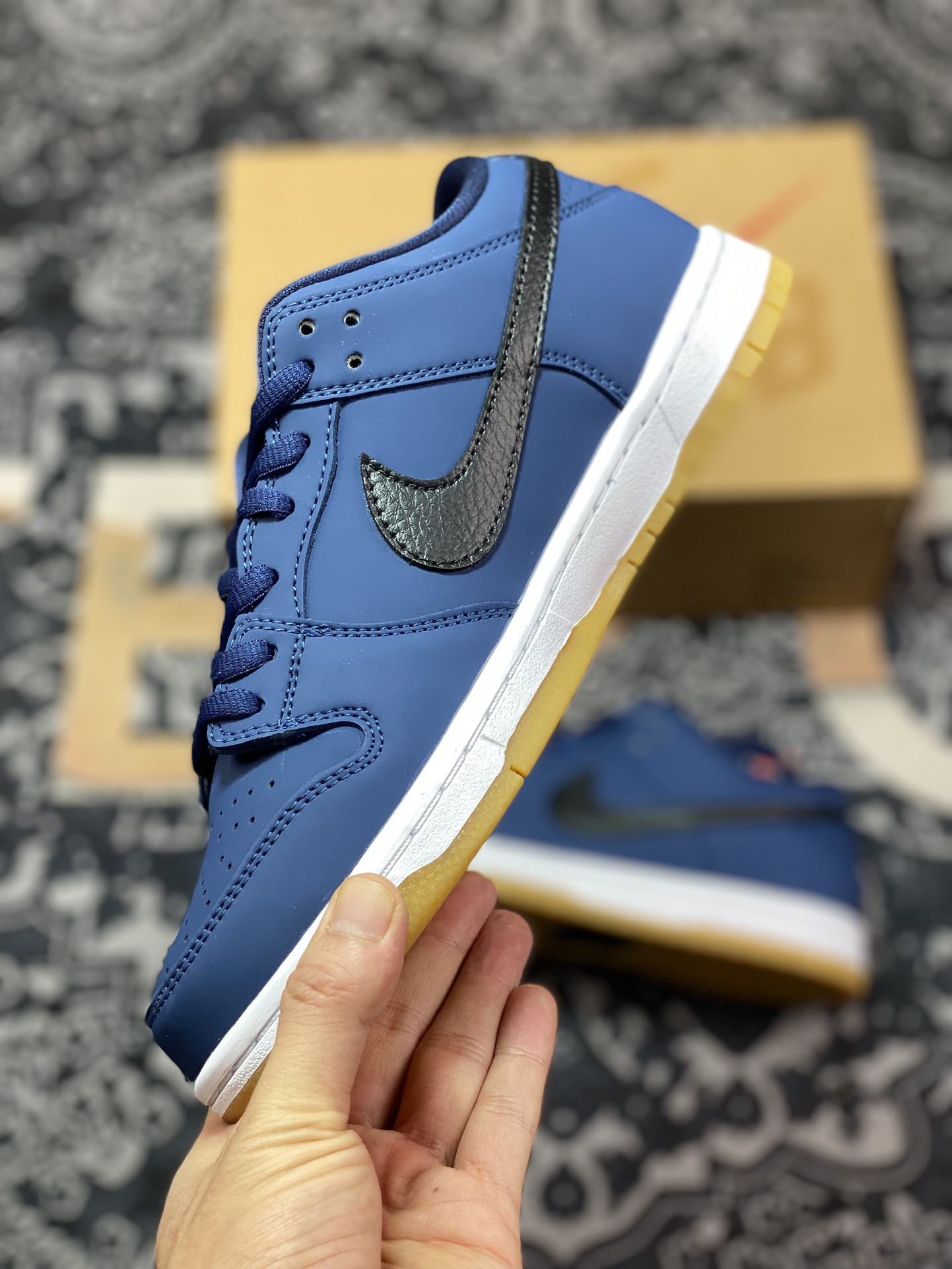 Nike Dunk SB Low Pro Iso ”Navy Gum” Navy Blue Raw Rubber Low-top Casual Sports Shoes CW7463-401