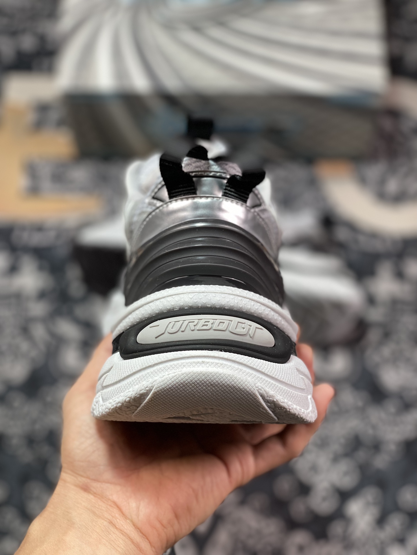 OLD ORDER TURBO GT SNEAKER Turbine series low-top retro daddy style casual sports jogging shoes ”Silver Gray Black Turbine” O2320709