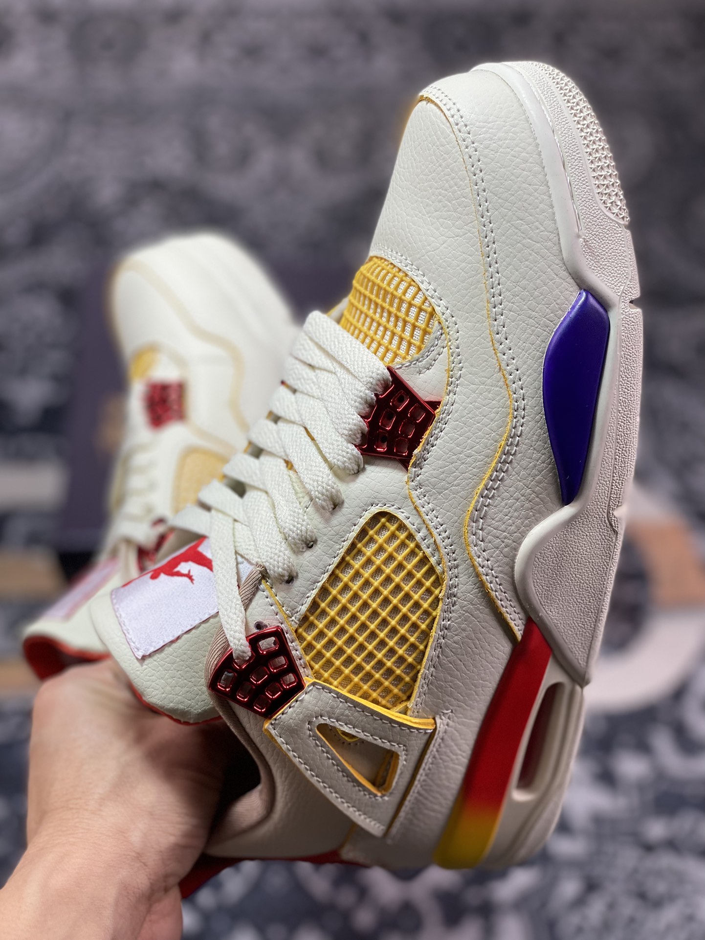 220 原厂级别J Balvin x Air Jordan 4 Retro SP AJ4乔4彩虹笑脸 FN0344-901