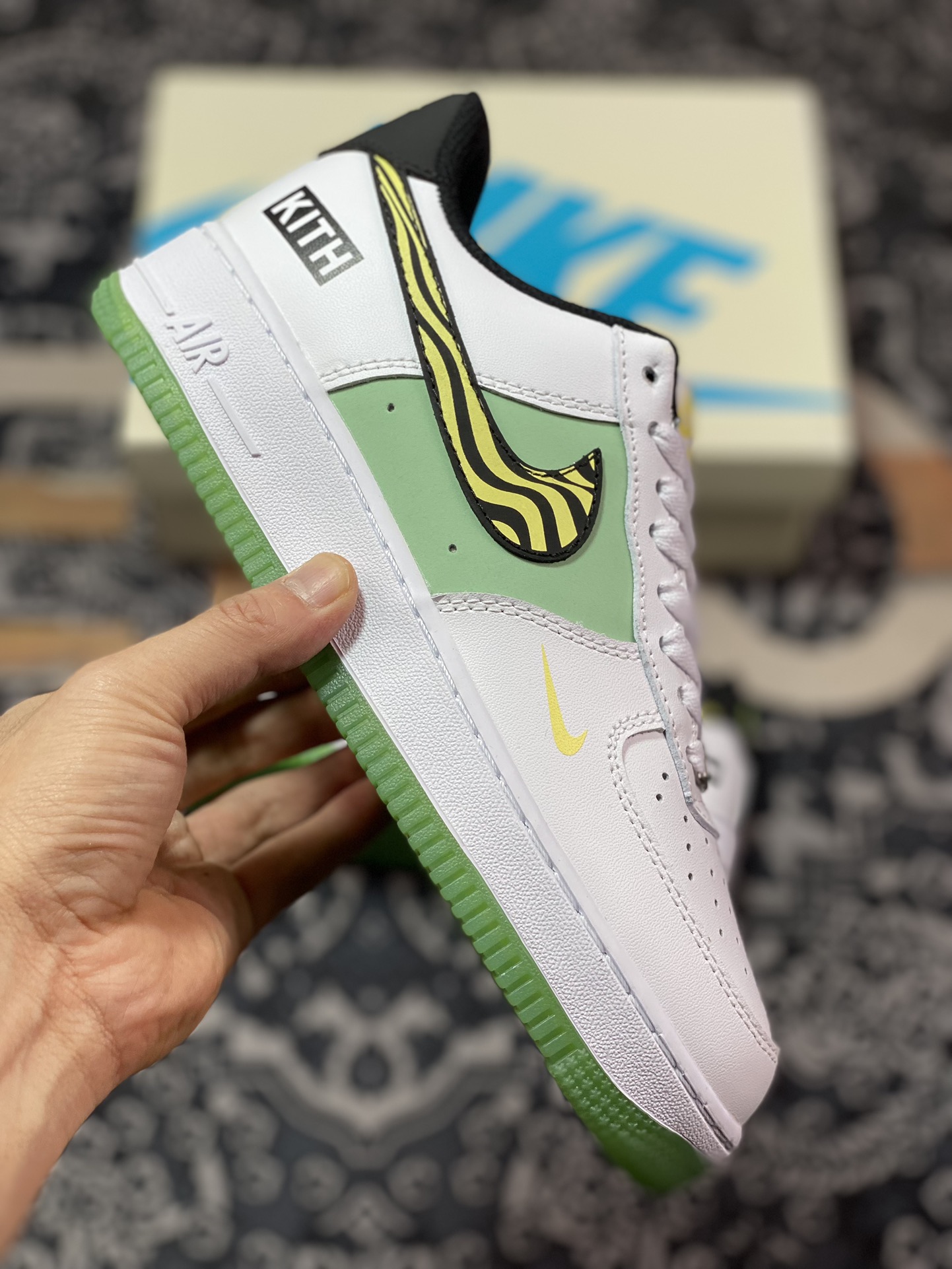 200 Nike Air Force 1 '07 Low"White/Green/Yellow"空军一号低帮板鞋“皮革白淡绿黑黄斑马纹”BS9055-827