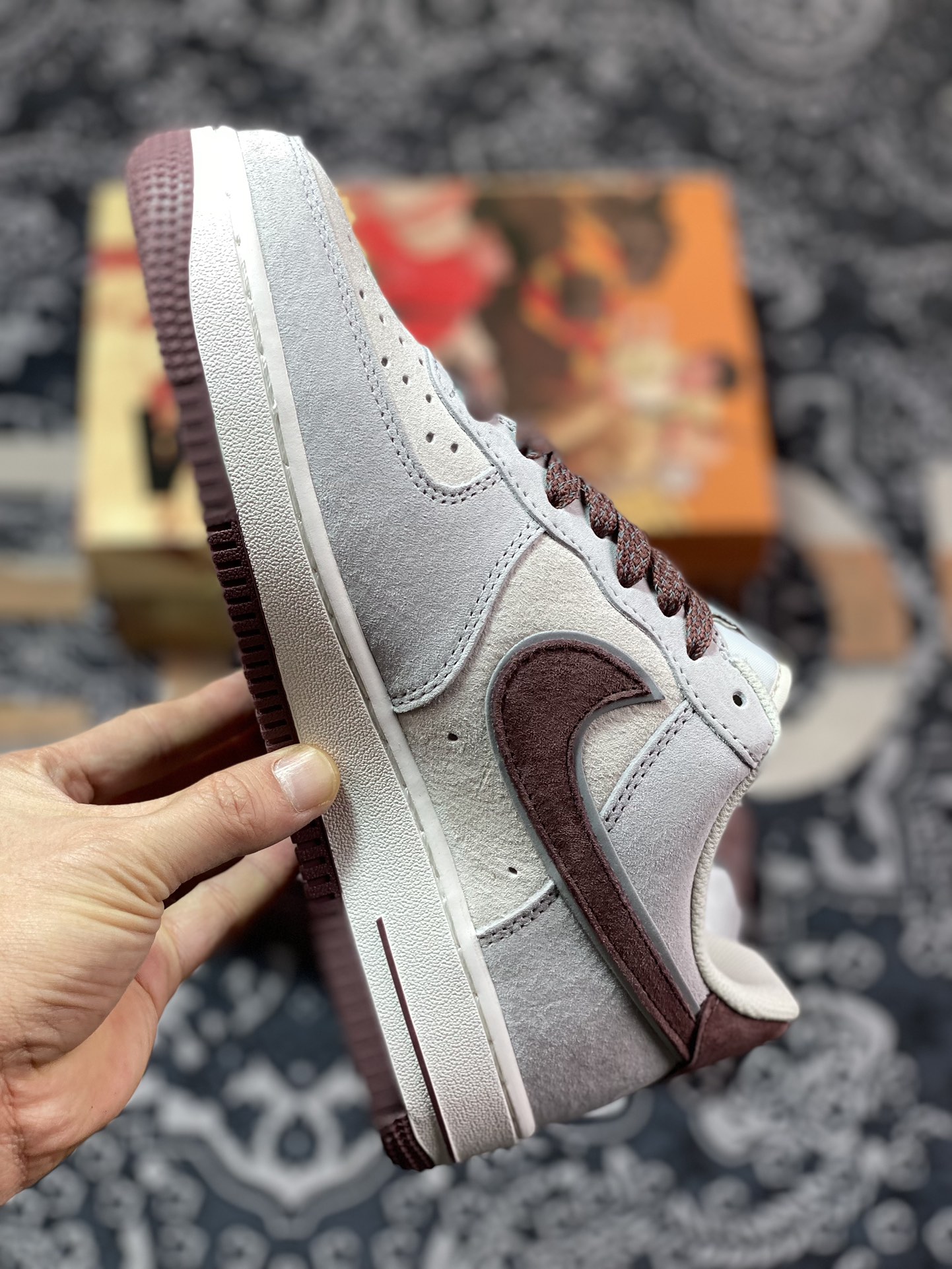 AKIx Air Force 1 '07 Low 灰深红麂皮 DO3966-163