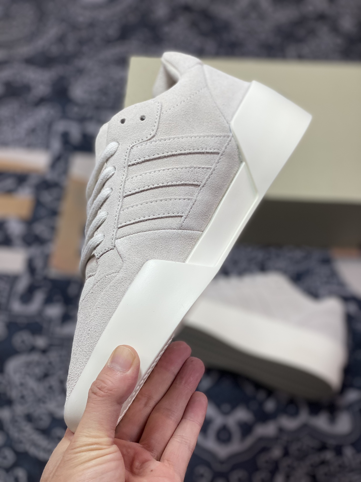 300 Fear Of God x adidas Athletics Forum 86 Low”Grey”罗马改良系列低帮板鞋“翻毛浅灰米白”IE6215