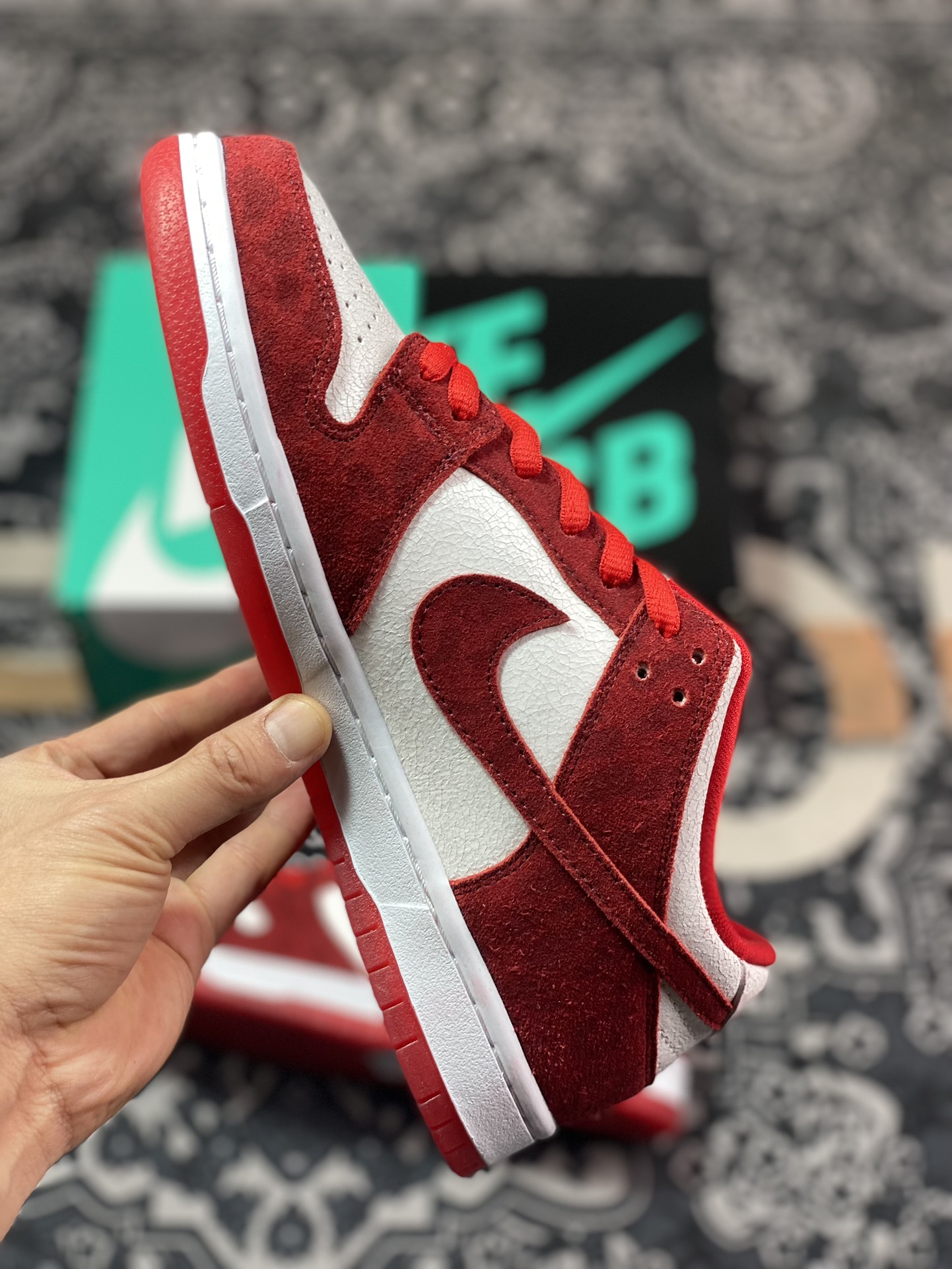 220  NK Dunk SB Low valentine's day 2014版情人节 白红 低帮休闲运动板鞋  313170-662