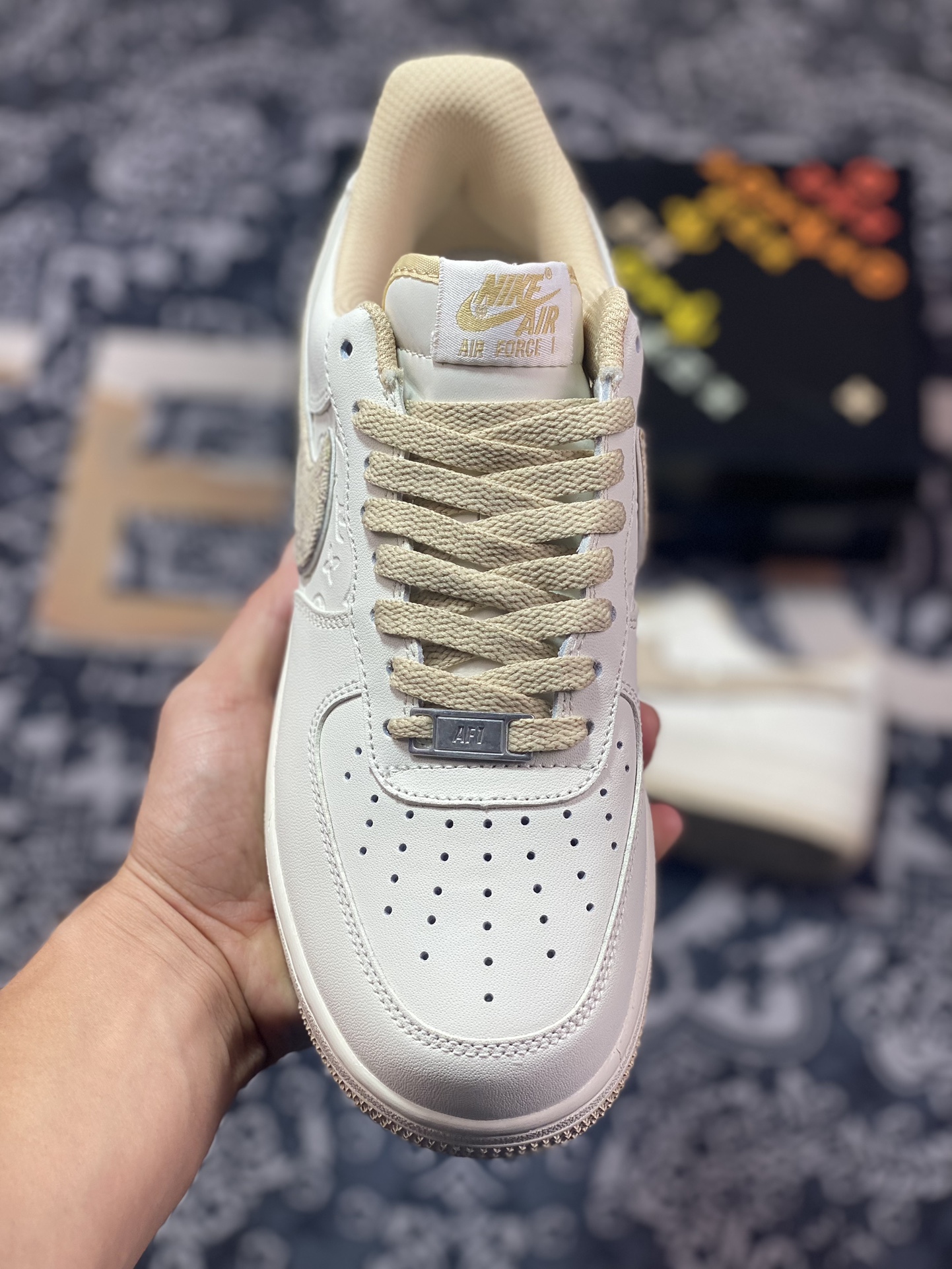 220 Air Force 1 '07 Low LV白卡其印花 LV0506-055