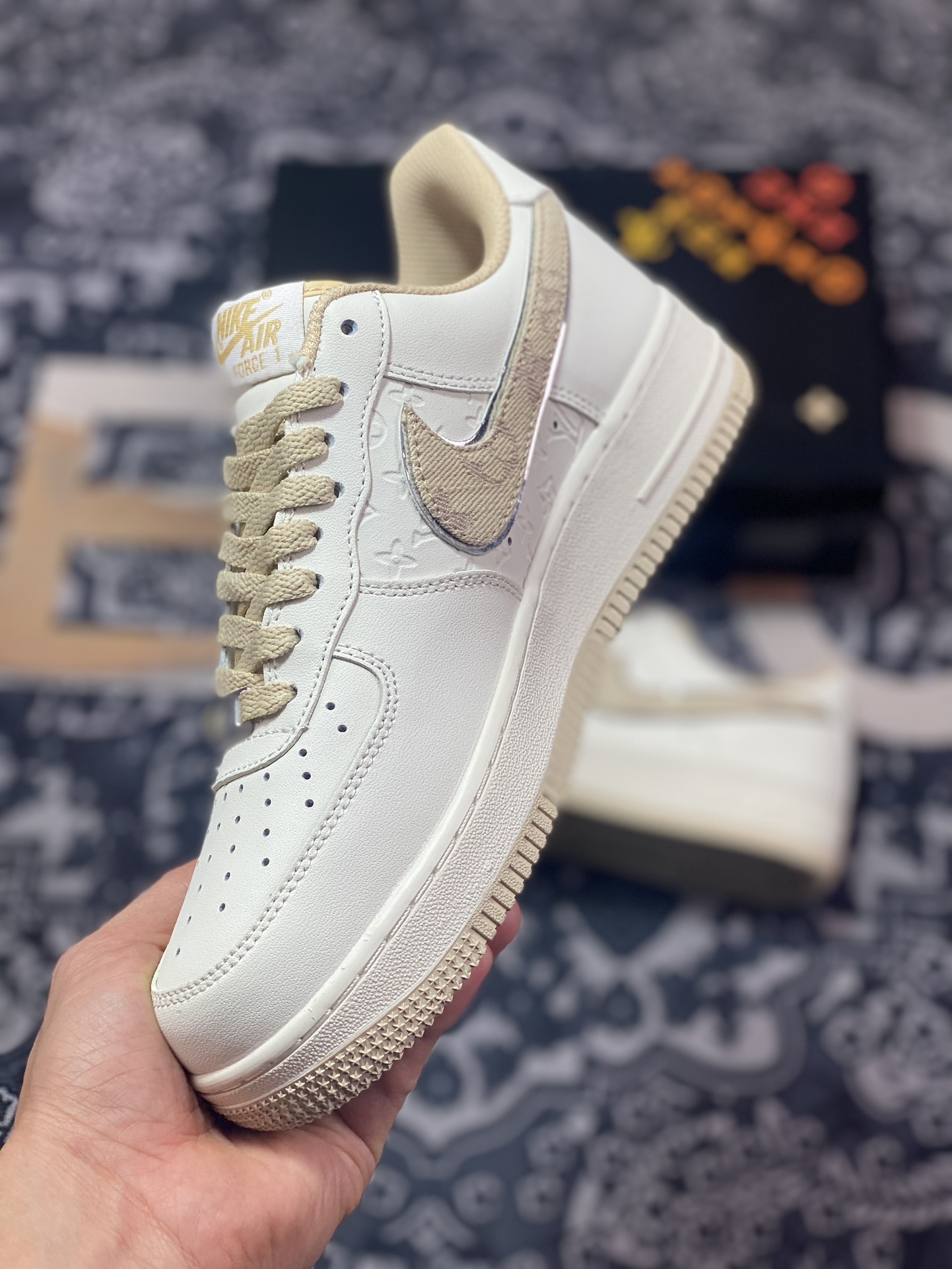 220 Air Force 1 '07 Low LV白卡其印花 LV0506-055