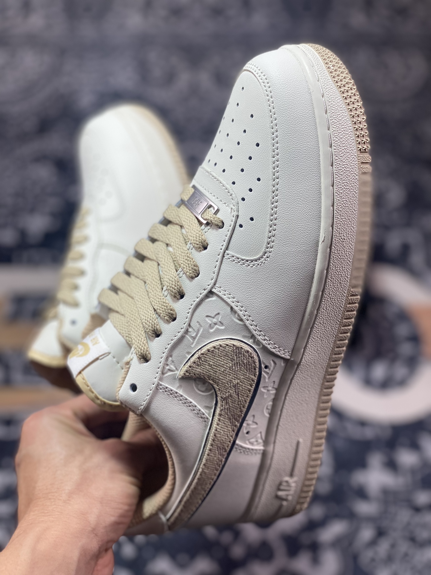 220 Air Force 1 '07 Low LV白卡其印花 LV0506-055