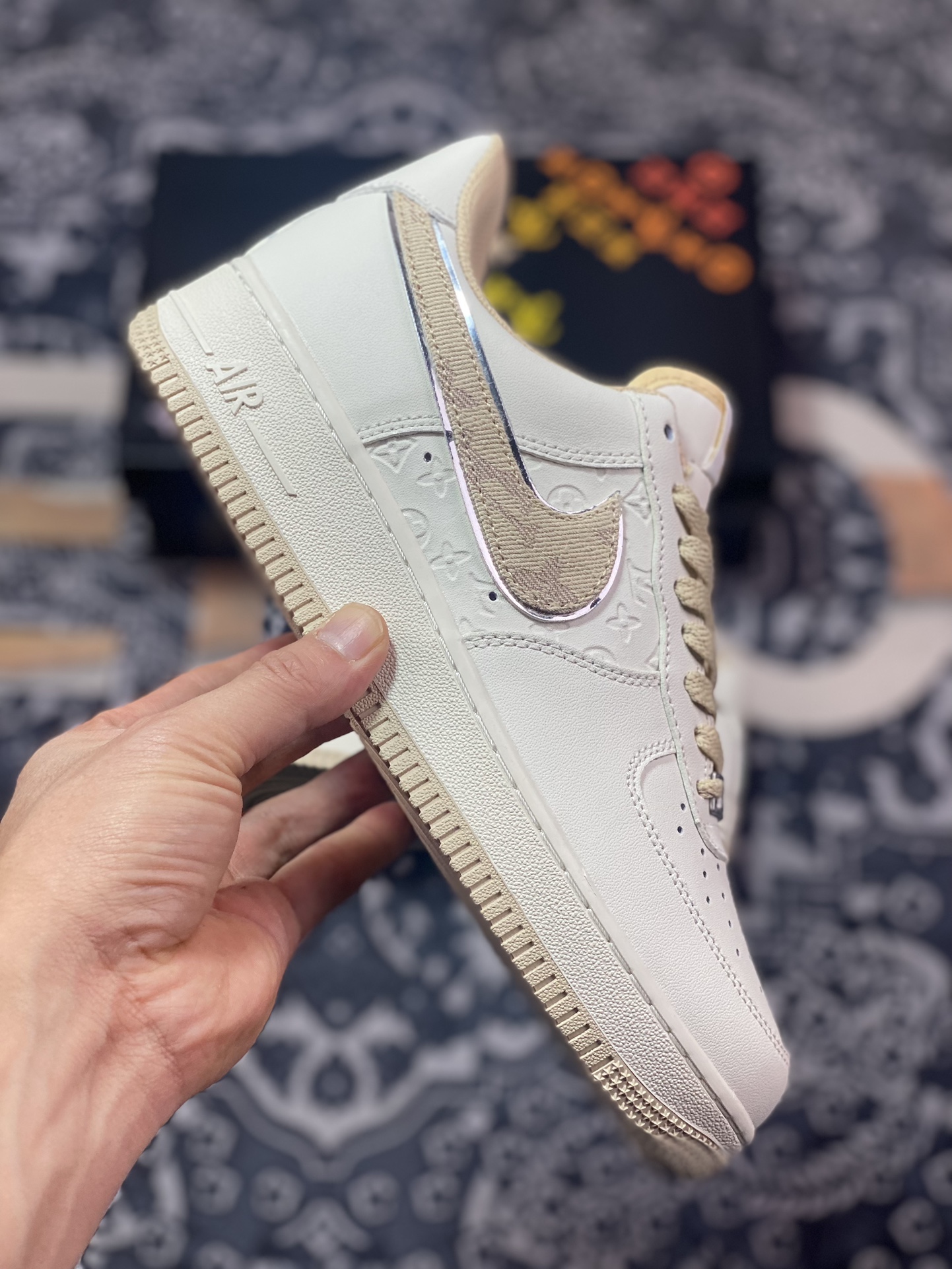 220 Air Force 1 '07 Low LV白卡其印花 LV0506-055