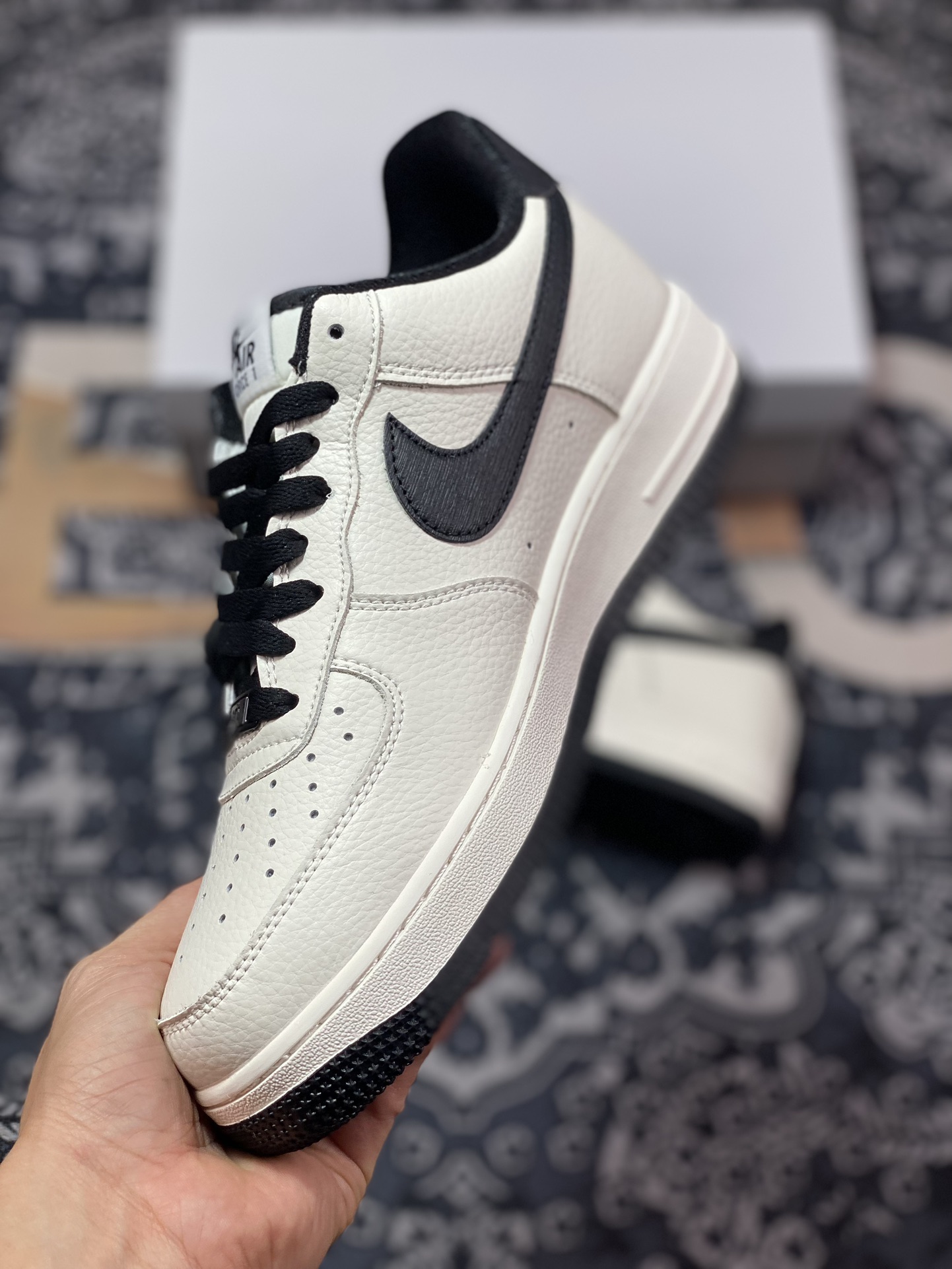 240 Nike Air Force 1 Low 07 白黑 涂鸦笔原楦头原纸板 MK9636-125