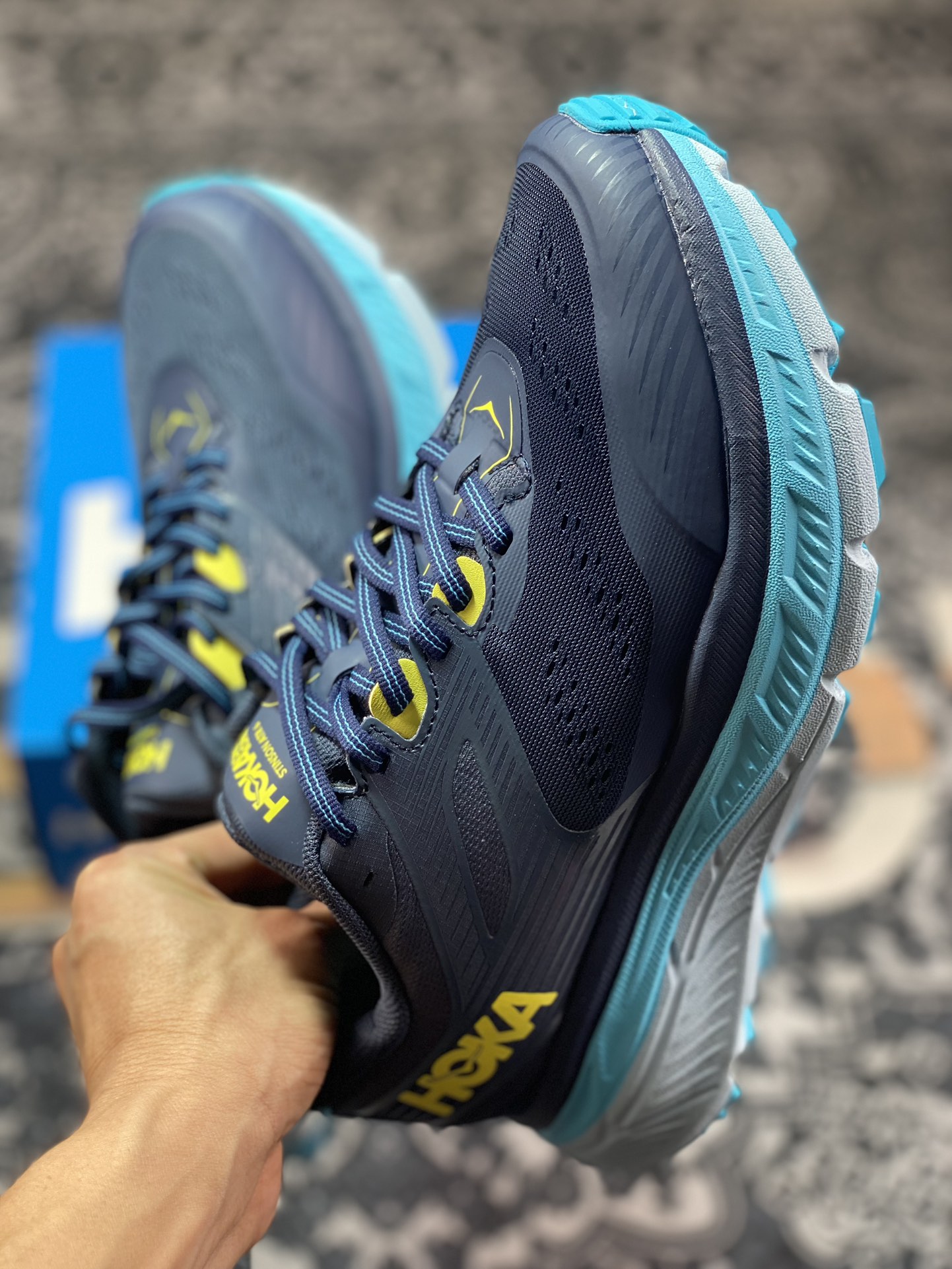 HOKA ONE ONE Stinson 6 ATR Stinson 6 series low-top cross-country running shoes ¡±net woven black orange light blue¡± 1110506-BGSS