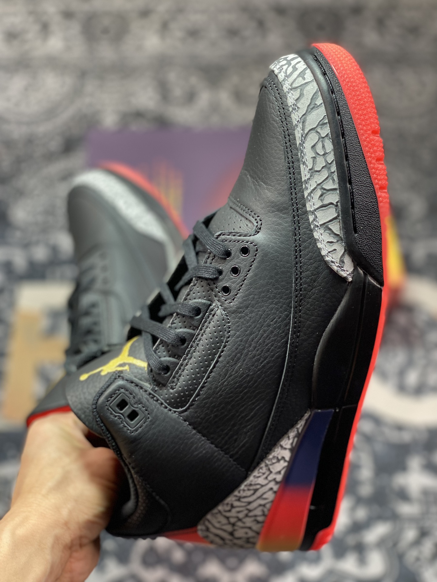 480 老汪纯原生产线J Balvin x Air Jordan 3 Retro SP AJ3乔3 彩虹笑脸 FN0344-001