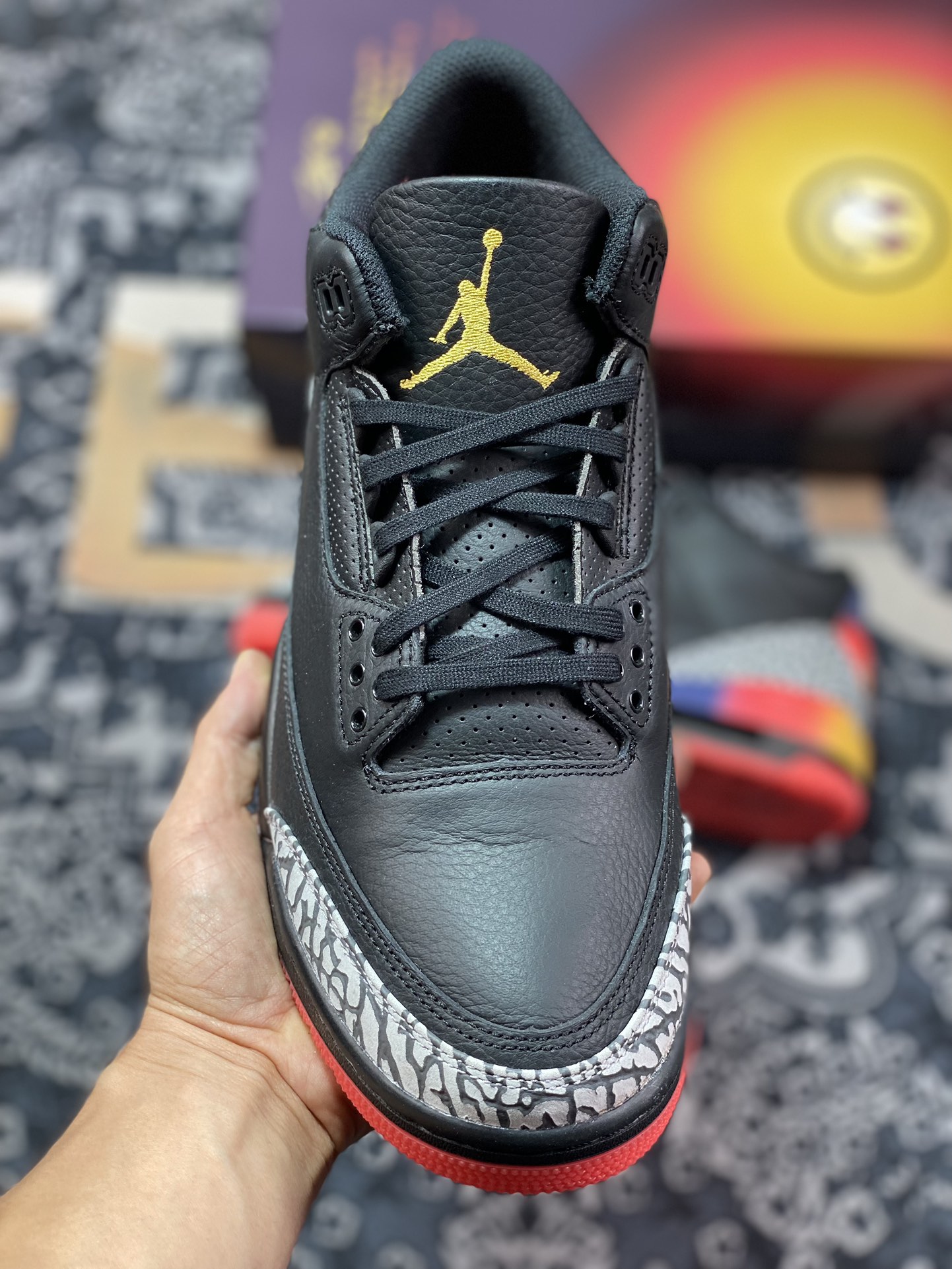 480 老汪纯原生产线J Balvin x Air Jordan 3 Retro SP AJ3乔3 彩虹笑脸 FN0344-001