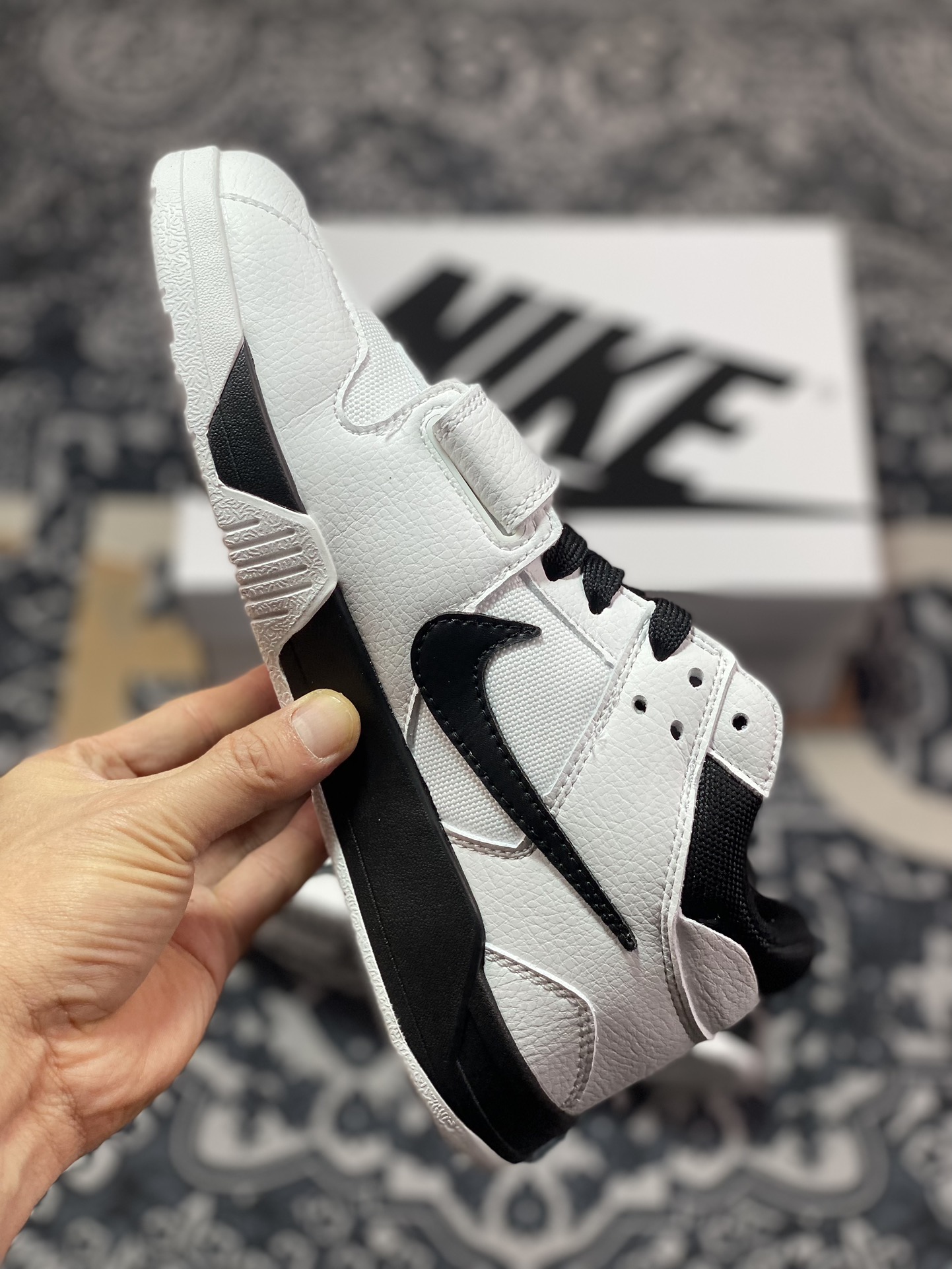 Travis Scott x Nike Jordan Cut The Check ”White Black Panda” cut basketball shoes ”TS joint panda white black hook” FZ8117-151