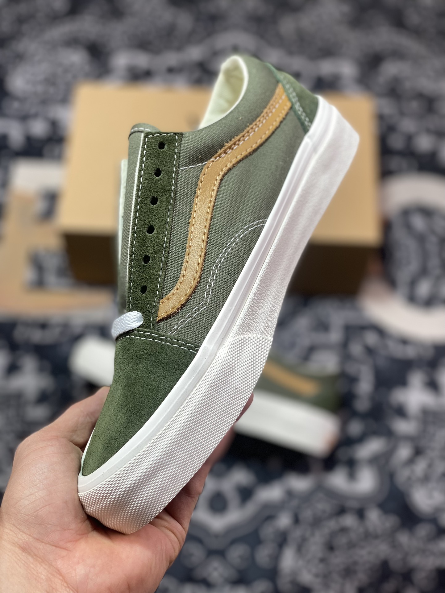 150 Vans Old Skool VR3 棕绿 范斯官方 高端支线 休闲帆布鞋 VN0005UB50K