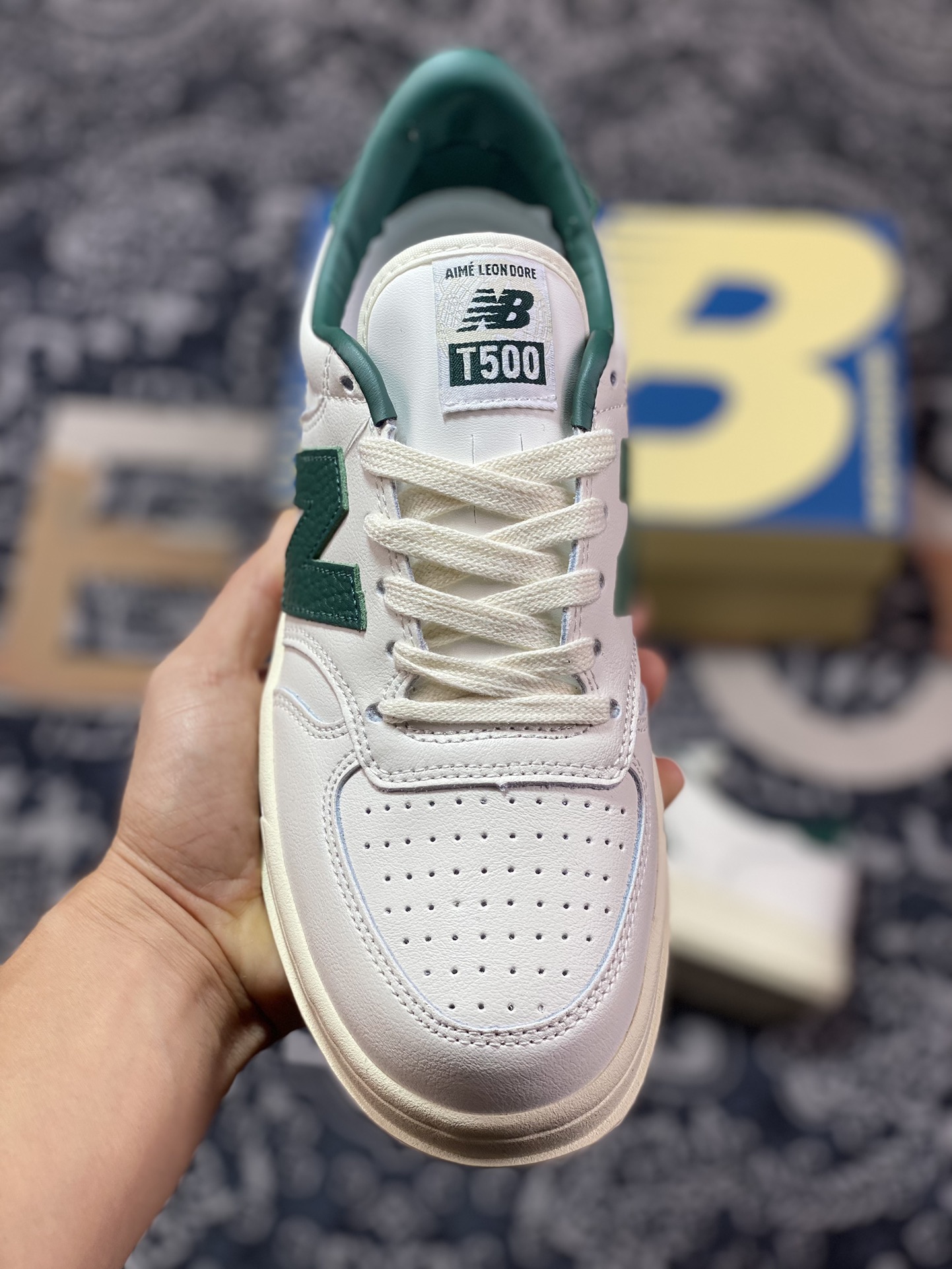 180 新百伦New Balance CT500 Tennis Oxfords系列经典复古低帮板鞋“联名皮革米白深绿”CT500AC1