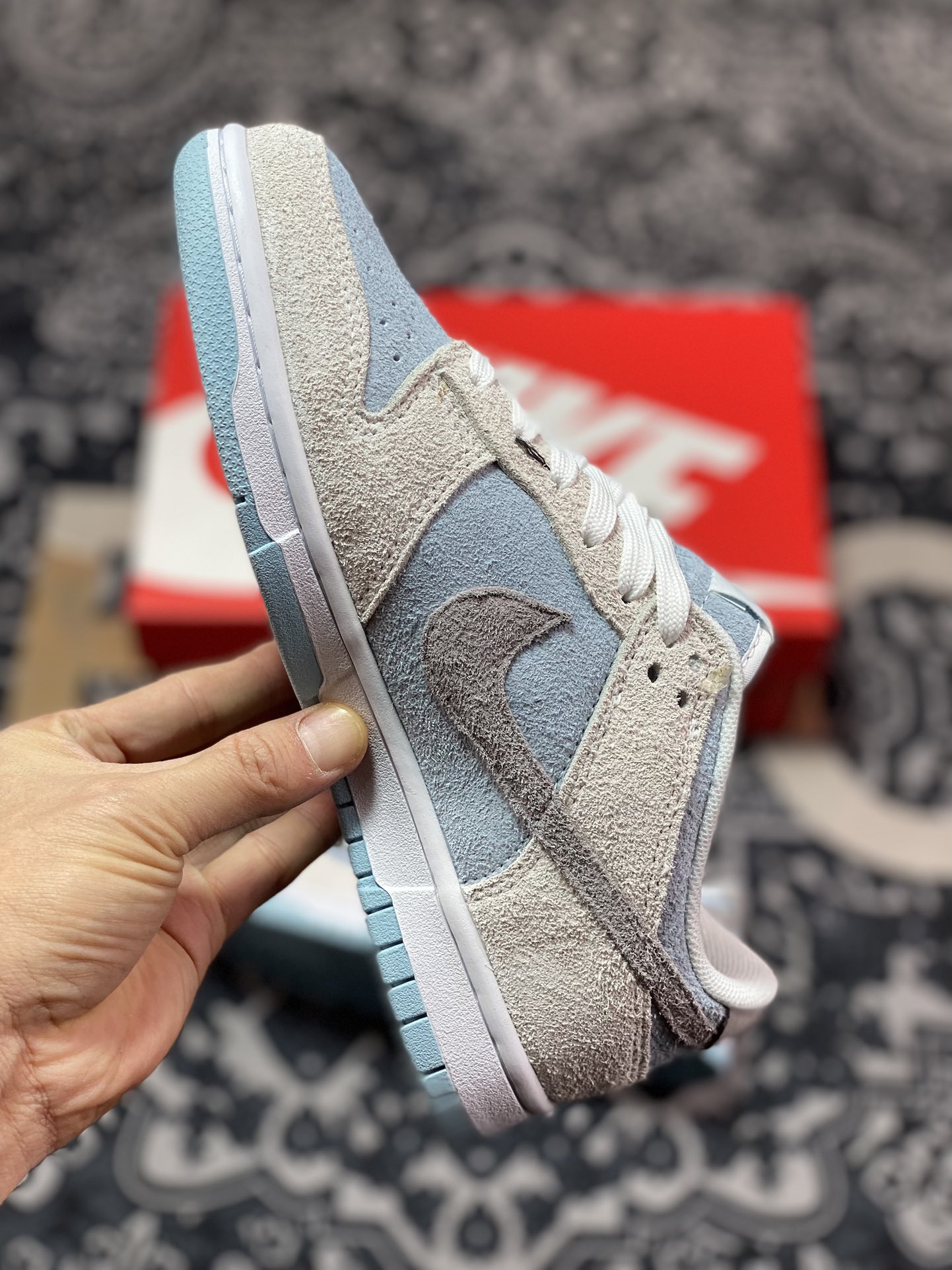 Nike SB Dunk Low Suede Gray Blue Dunk Series Low-top Classic All-match Casual Sports Shoes DD9963-100