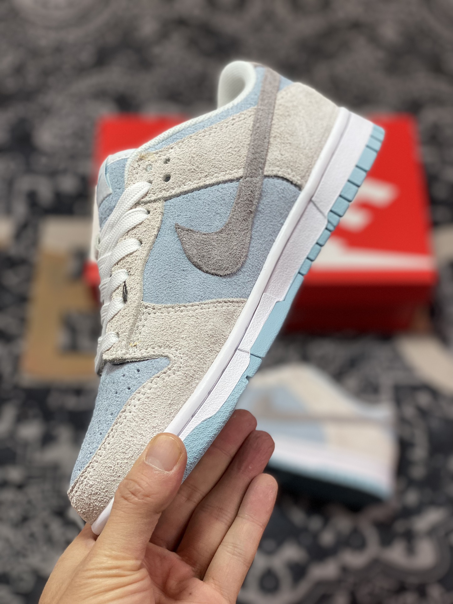 Nike SB Dunk Low Suede Gray Blue Dunk Series Low-top Classic All-match Casual Sports Shoes DD9963-100