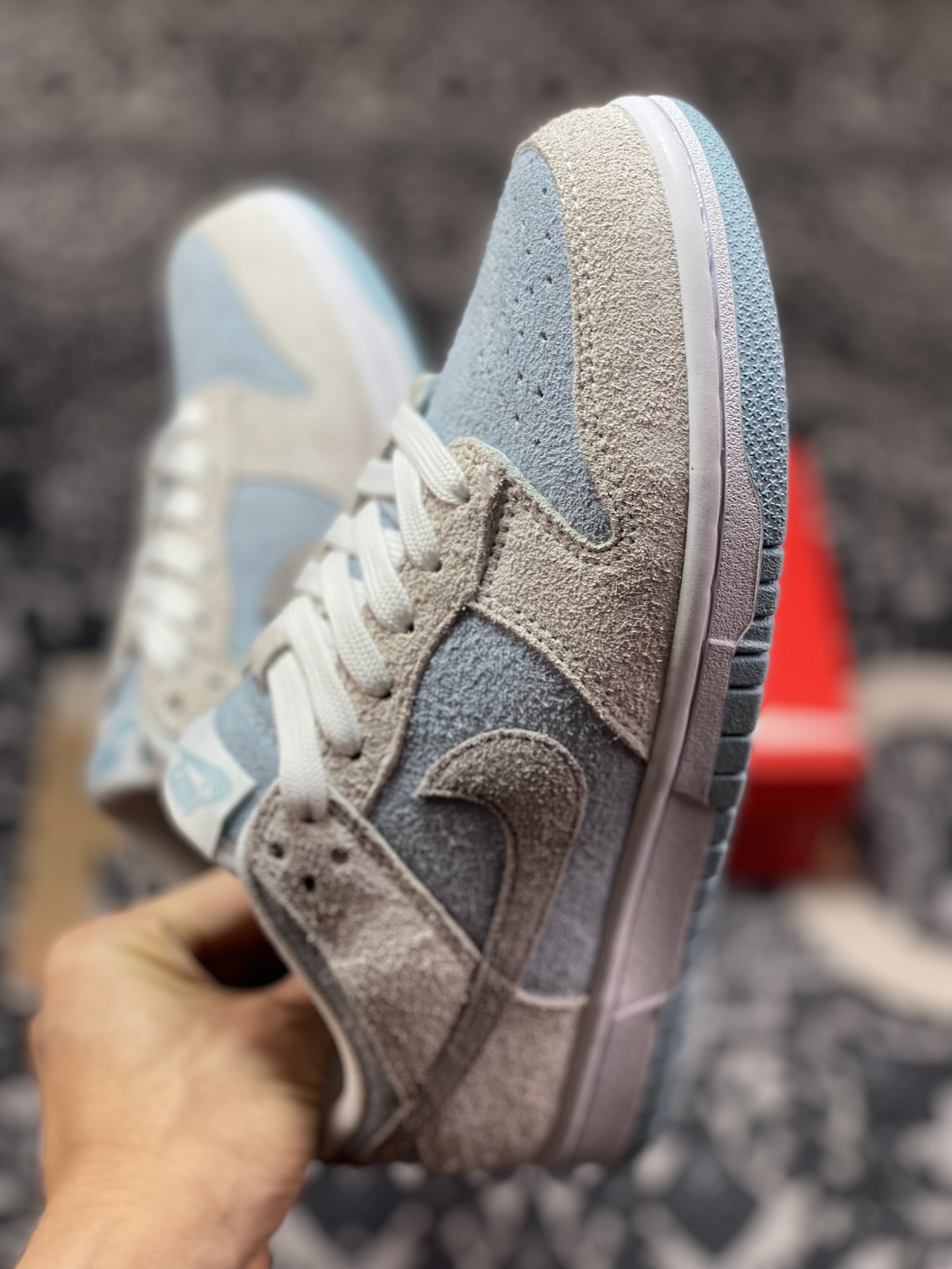 Nike SB Dunk Low Suede Gray Blue Dunk Series Low-top Classic All-match Casual Sports Shoes DD9963-100