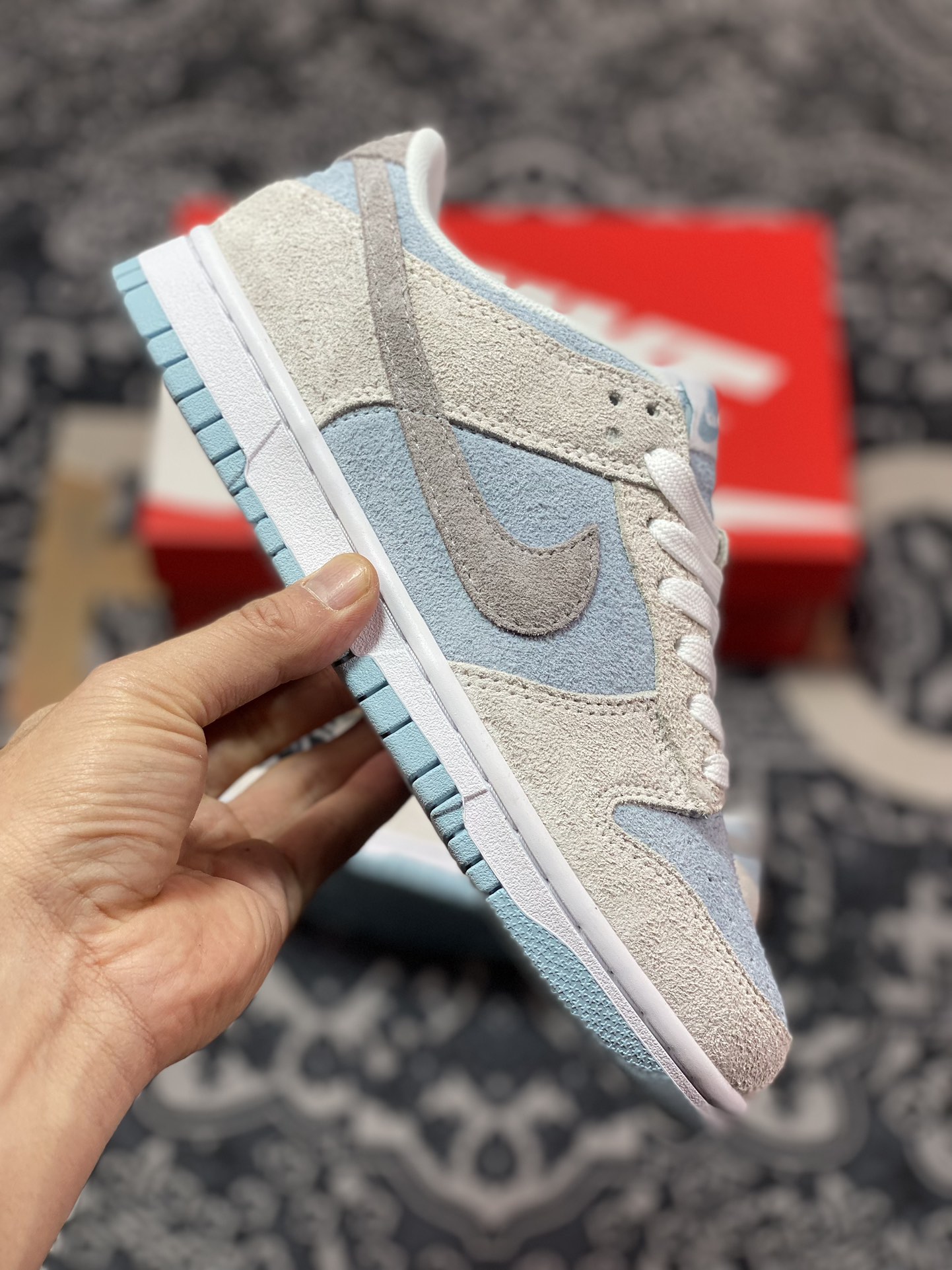 Nike SB Dunk Low Suede Gray Blue Dunk Series Low-top Classic All-match Casual Sports Shoes DD9963-100