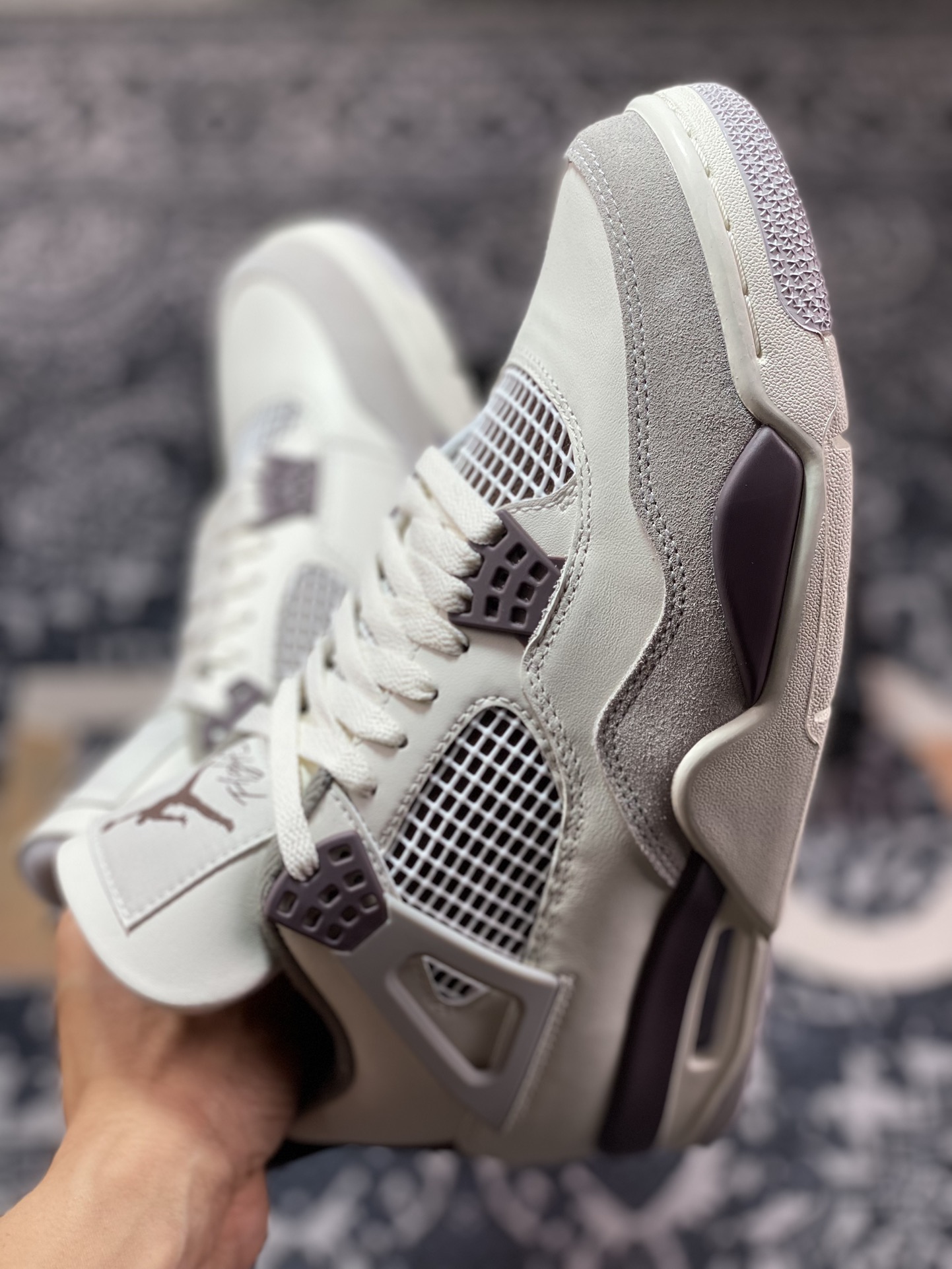 Original grade A Ma Maniere x Air Jordan 4 Retro ”Phantom” AJ4 Joe 4 joint phantom gray FZ4810-001