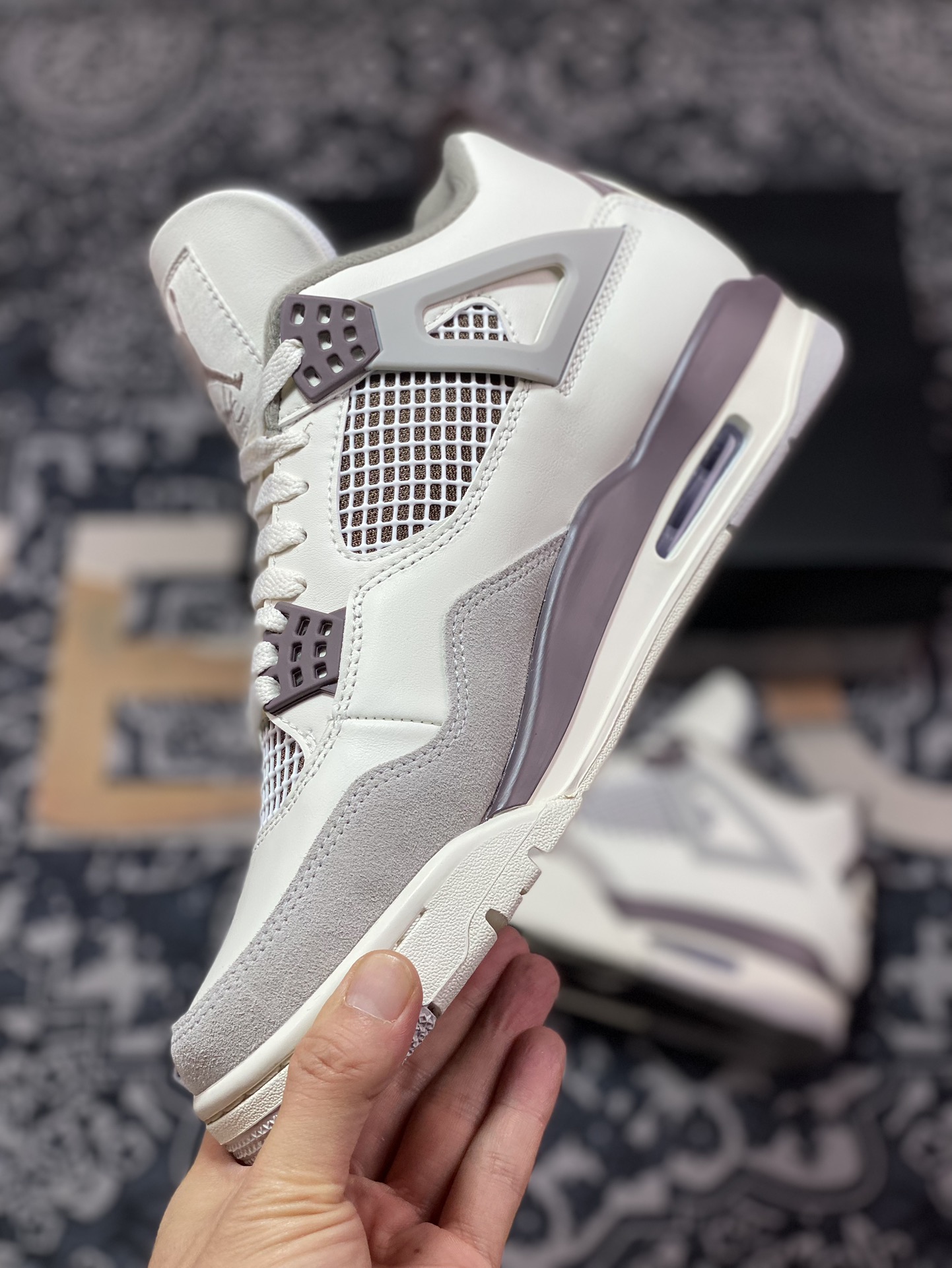 Original grade A Ma Maniere x Air Jordan 4 Retro ”Phantom” AJ4 Joe 4 joint phantom gray FZ4810-001