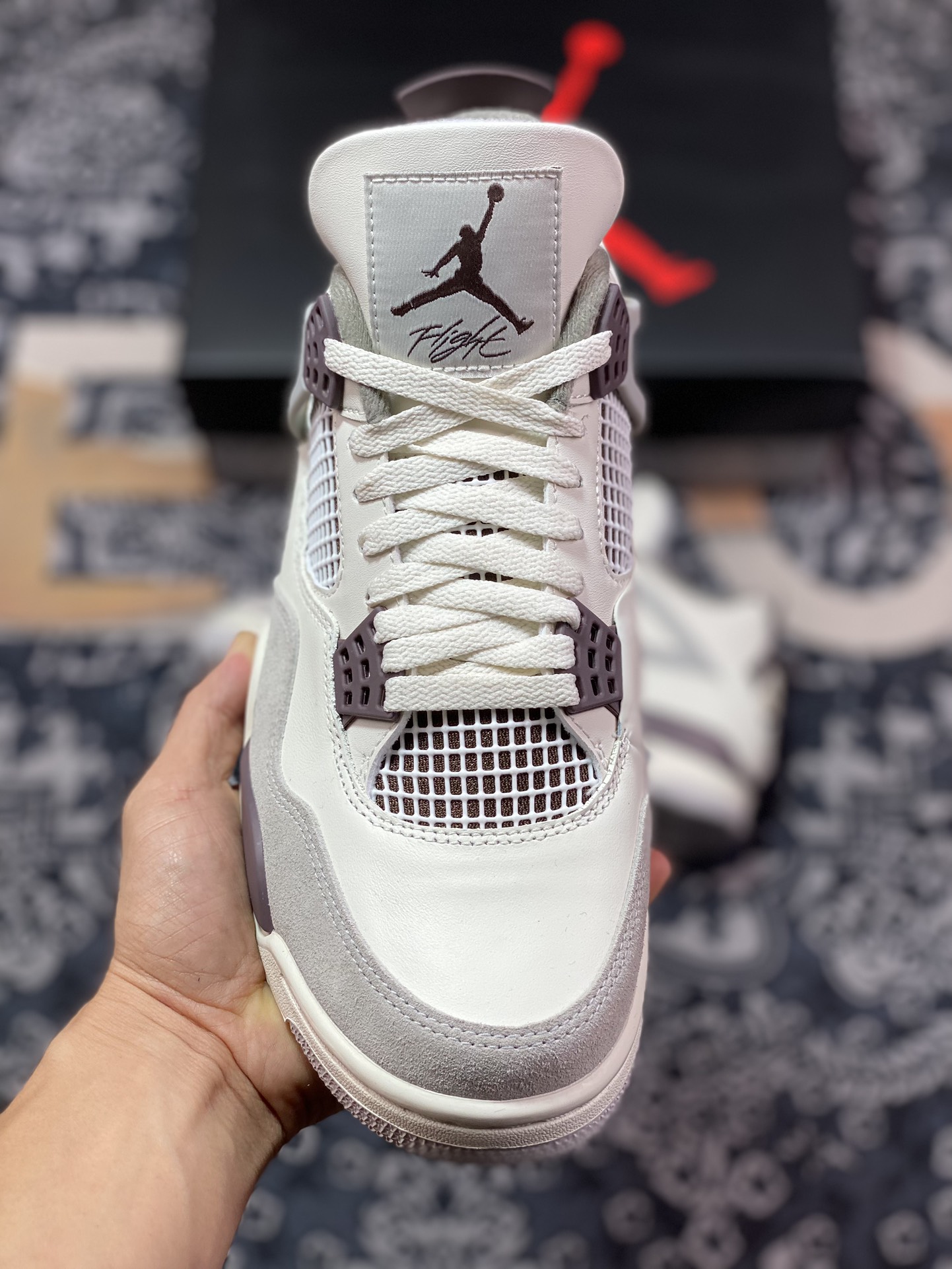 Original grade A Ma Maniere x Air Jordan 4 Retro ”Phantom” AJ4 Joe 4 joint phantom gray FZ4810-001