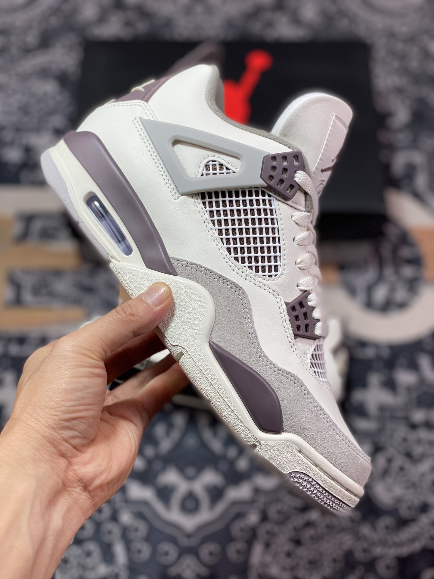 Original grade A Ma Maniere x Air Jordan 4 Retro ”Phantom” AJ4 Joe 4 joint phantom gray FZ4810-001