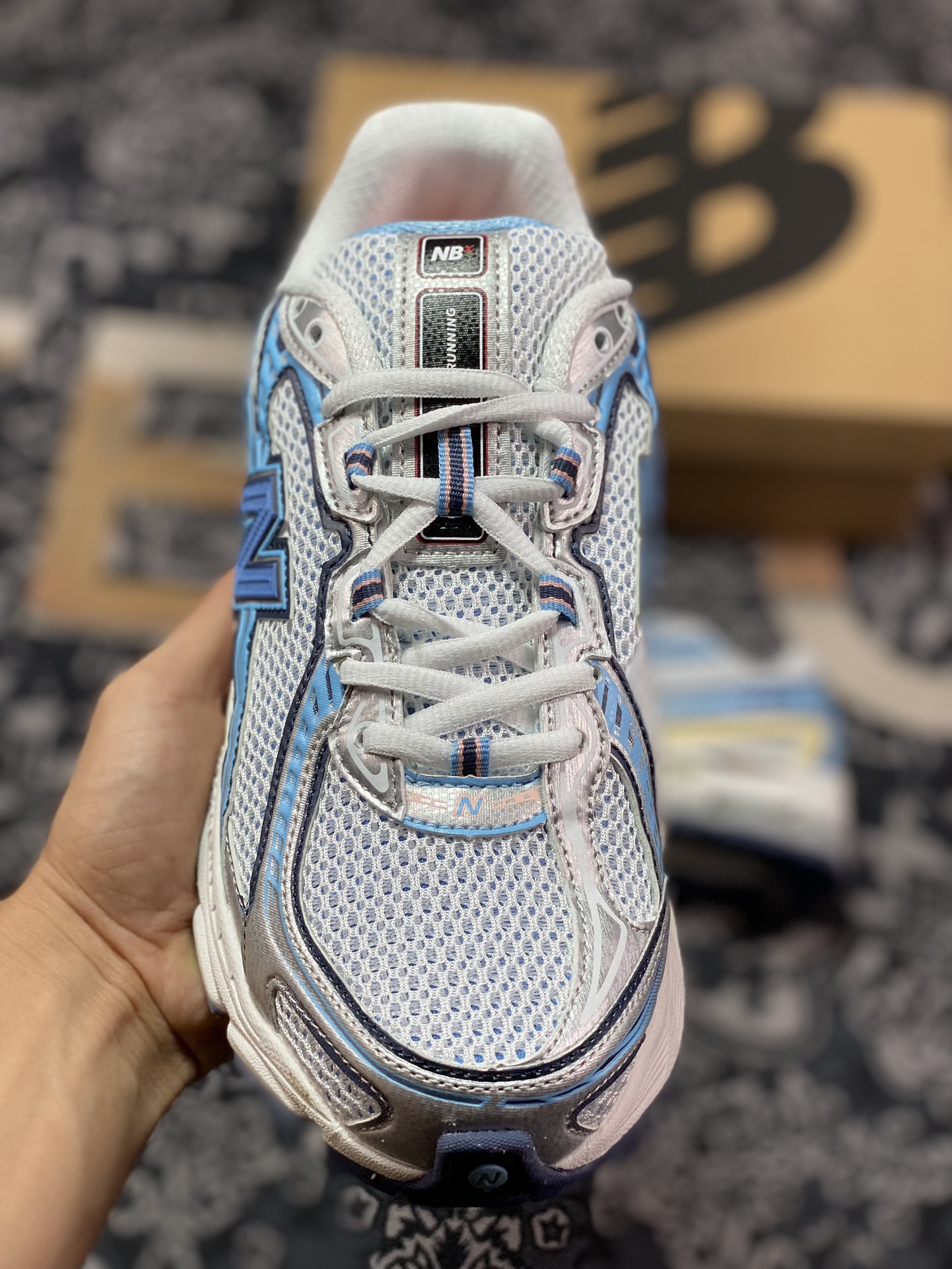 New Balance MR740 series low-top retro dad style casual sports jogging shoes ”Silver Light Blue” MR740BS